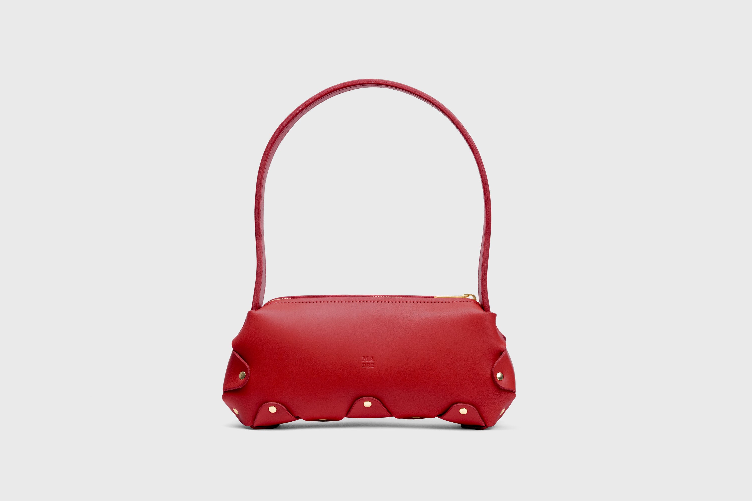 Fiona Bag Small Red Color Leather Zipper Shoulder Bag Minimalist Modern Design Premium Quality Atelier Madre Manuel Dreesmann Barcelona