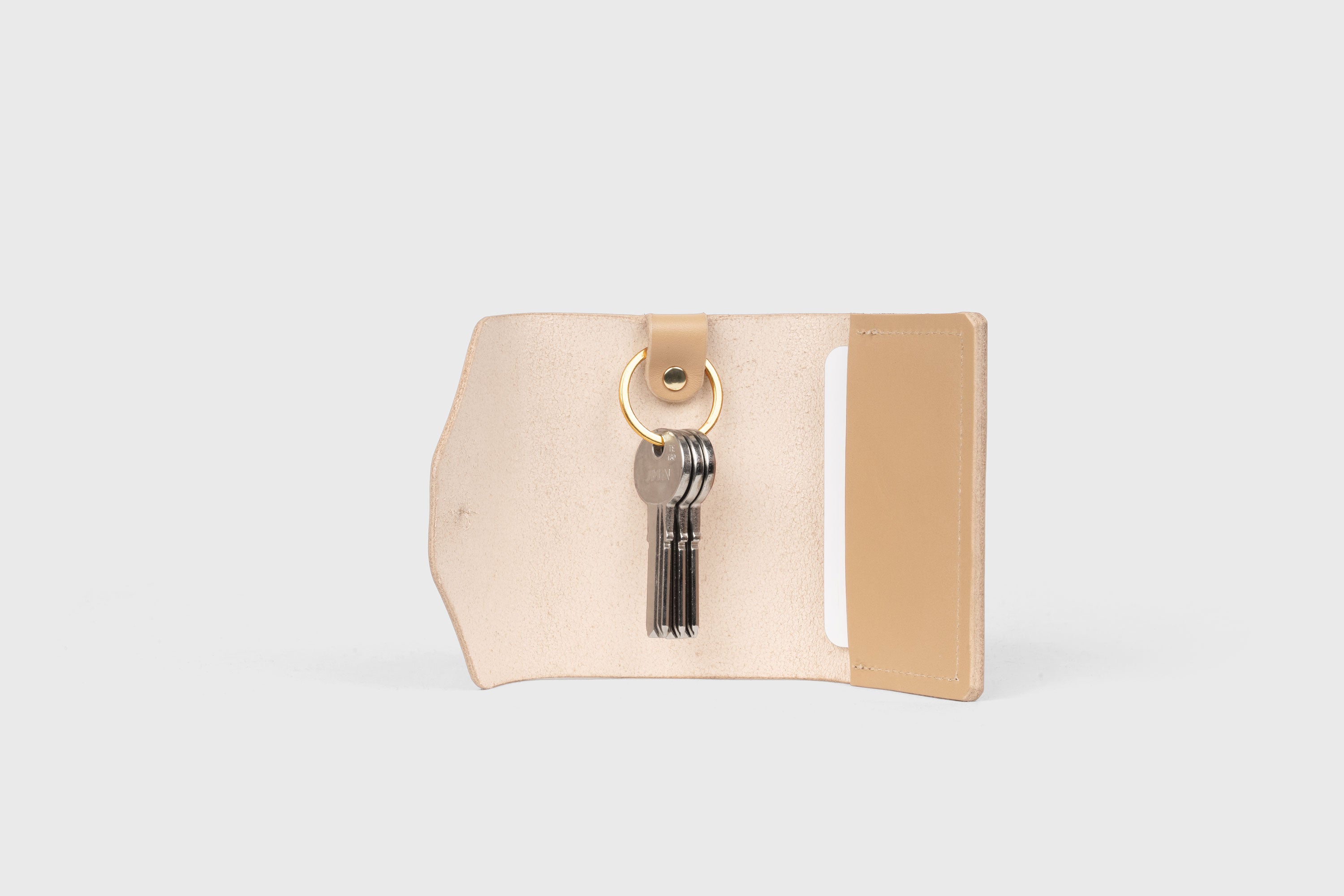 Carteira para chaves e cartões em pele