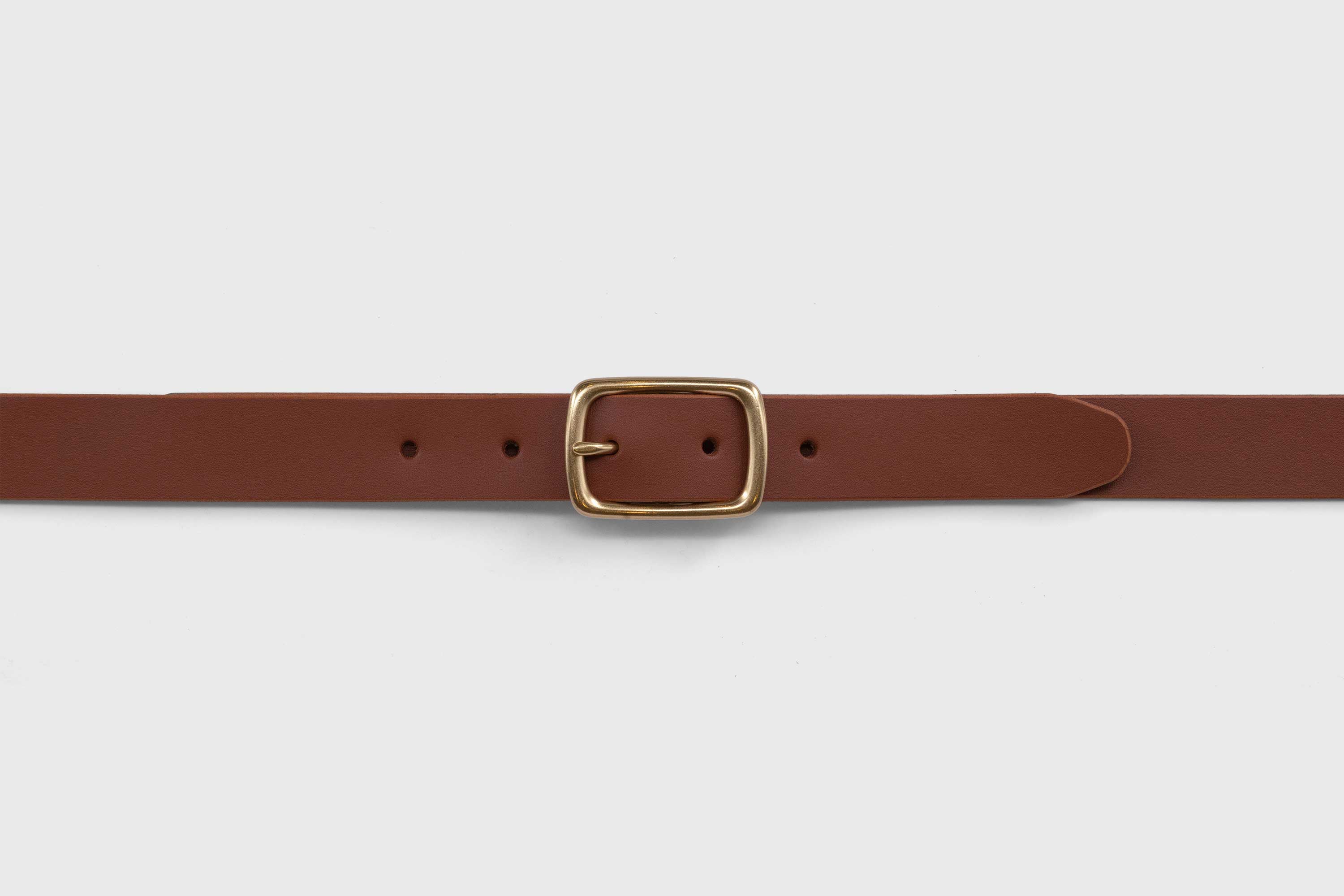 Leather Belt Small Ata Solid Brass Buckle Dark Brown vegetable tanned full grain leather Minimalist Design Atelier Madre Manuel Dreesmann Barcelona