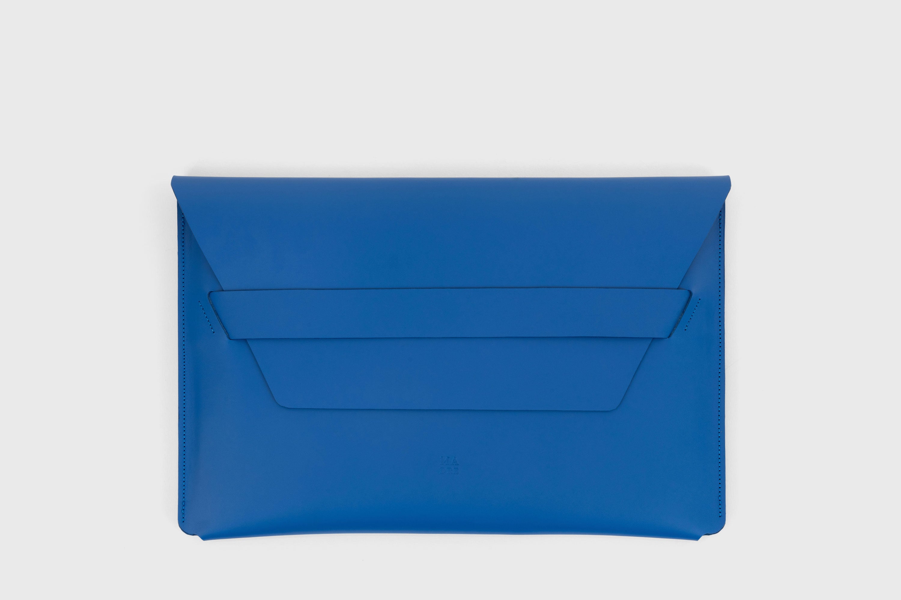 MacBook Pro 14 Inch Leather Sleeve Royal Blue Case Real Sustainable Leather Premium Quality Handmade Minimalistic Designer Manuel Dreesmann Atelier Madre Barcelona Spain