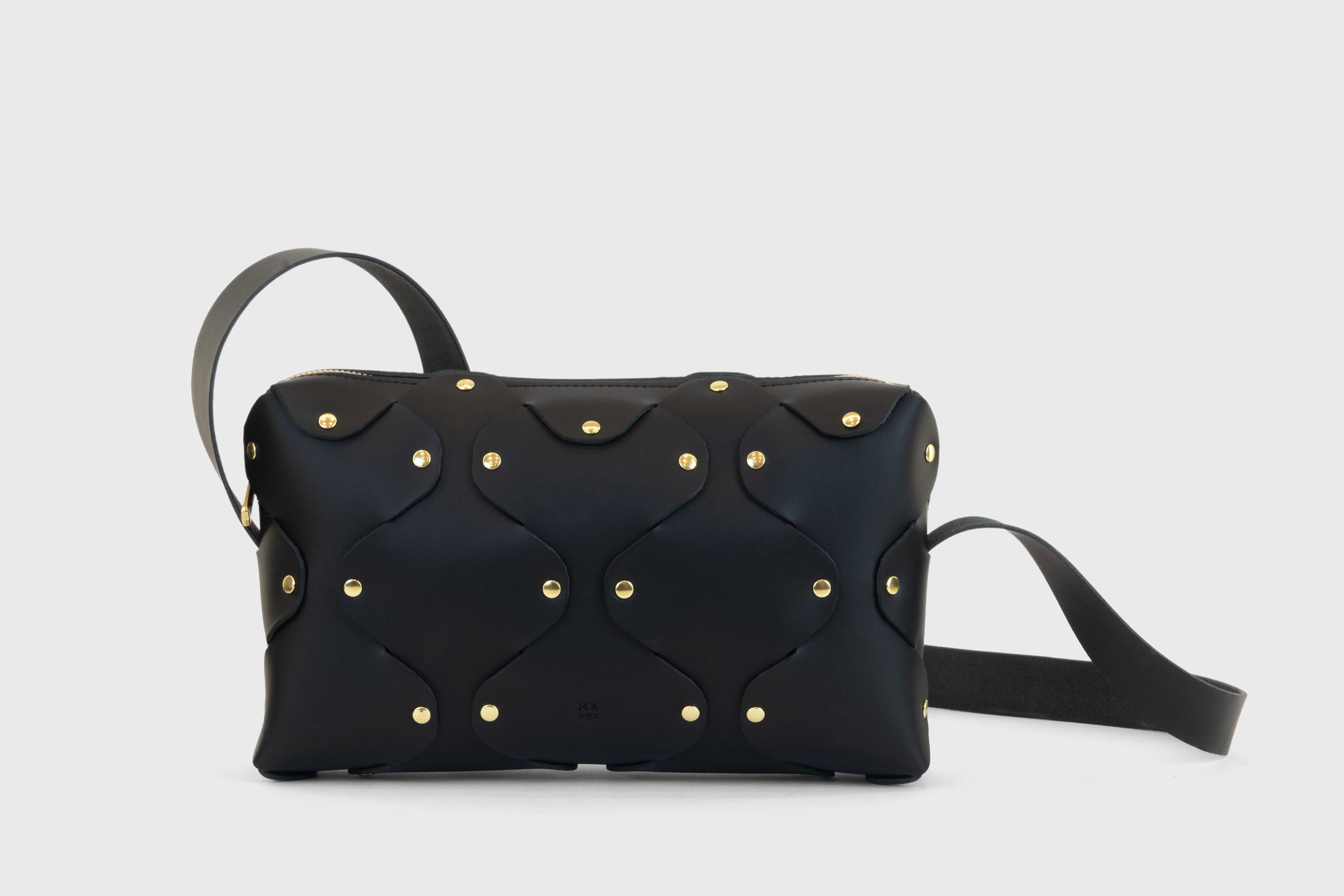 Marlin Leather Bag Black Quality Brass Rivet Designer Minimal Square Zipper Pouch Crossbody Handbag Clutch Shoulder Atelier Madre Manuel Dreesmann Barcelona