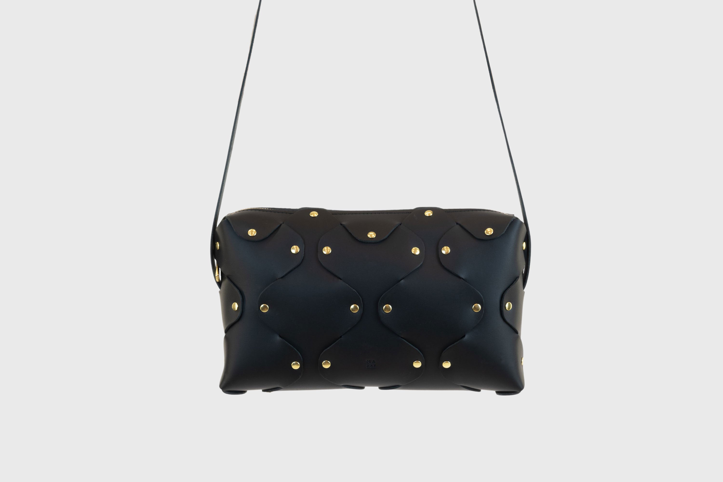 Marlin Leather Bag Black Quality Brass Rivet Designer Minimal Square Zipper Pouch Crossbody Handbag Clutch Shoulder Atelier Madre Manuel Dreesmann Barcelona