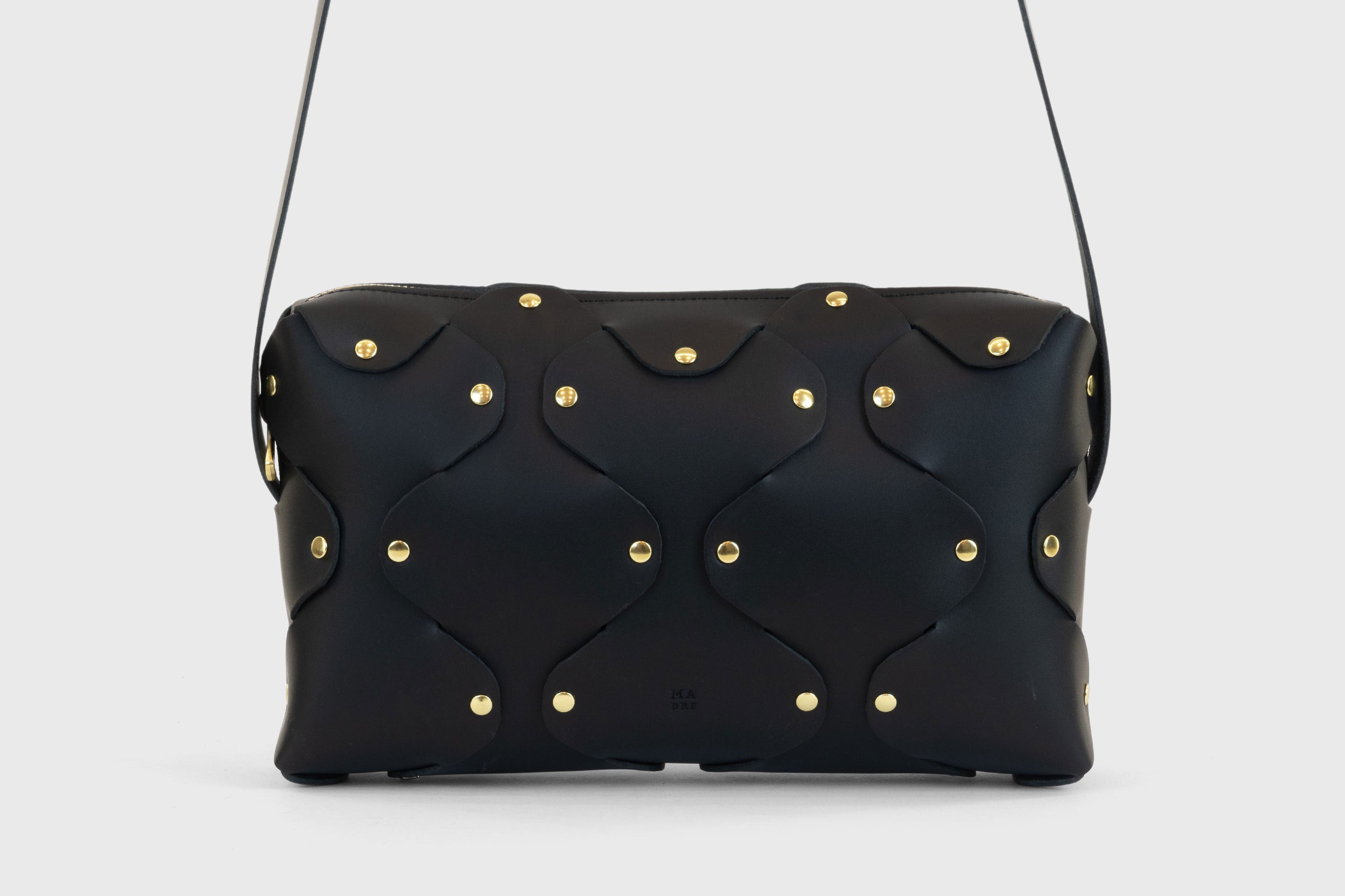 Marlin Leather Bag Black Quality Brass Rivet Designer Minimal Square Zipper Pouch Crossbody Handbag Clutch Shoulder Atelier Madre Manuel Dreesmann Barcelona