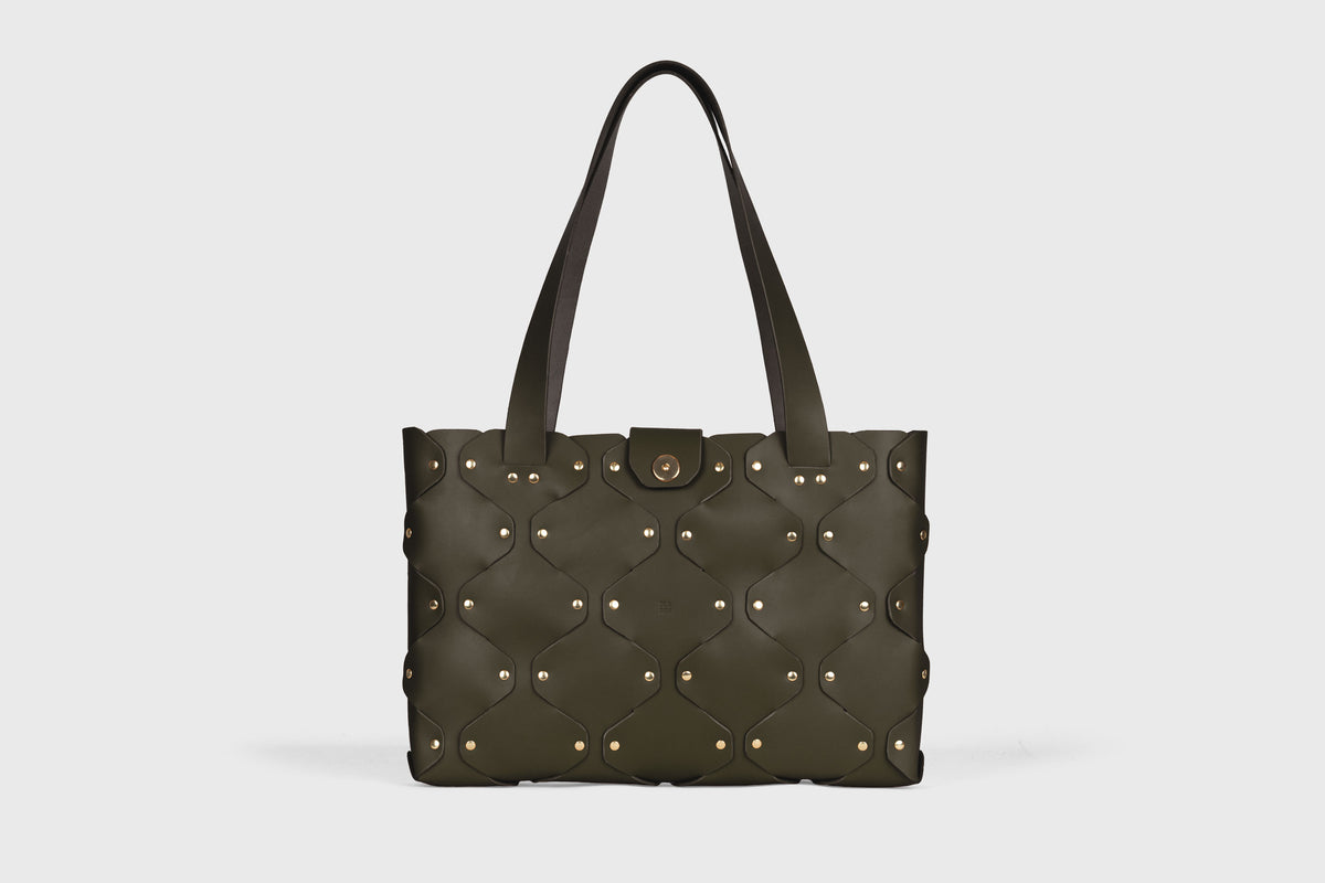 Marlin Tote Bag Olive Green Leather Atelier Madre Manuel Dreesmann Barcelona Spain 1