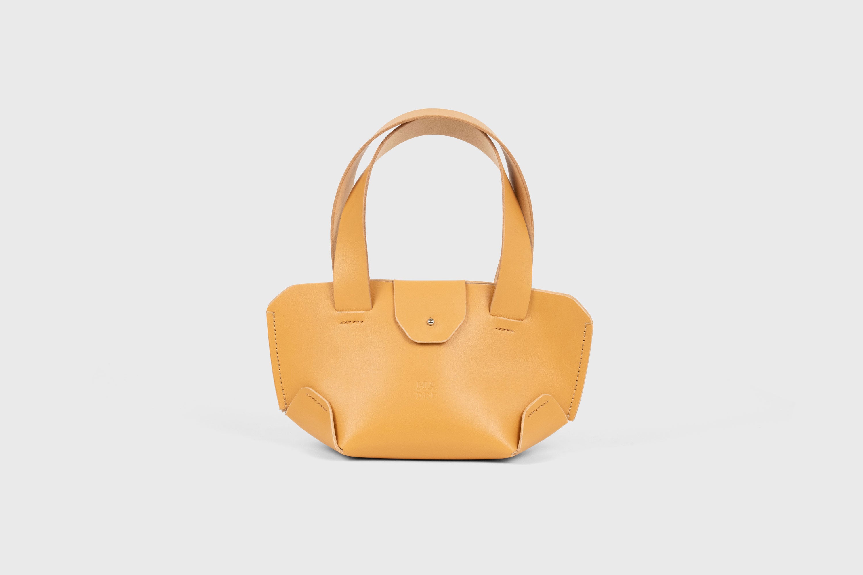 Mini Tote Bag Brown Color Leather Handbag Small Modern Minimalist Design Premium Quality Atelier Madre Manuel Dreesmann Barcelona Spain
