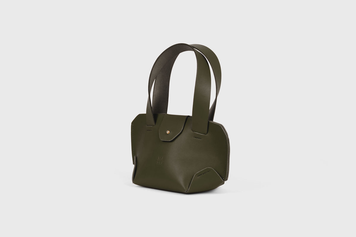 Mini Tote Bag Olive Green Leather Atelier Madre Manuel Dreesmann Barcelona Spain 2