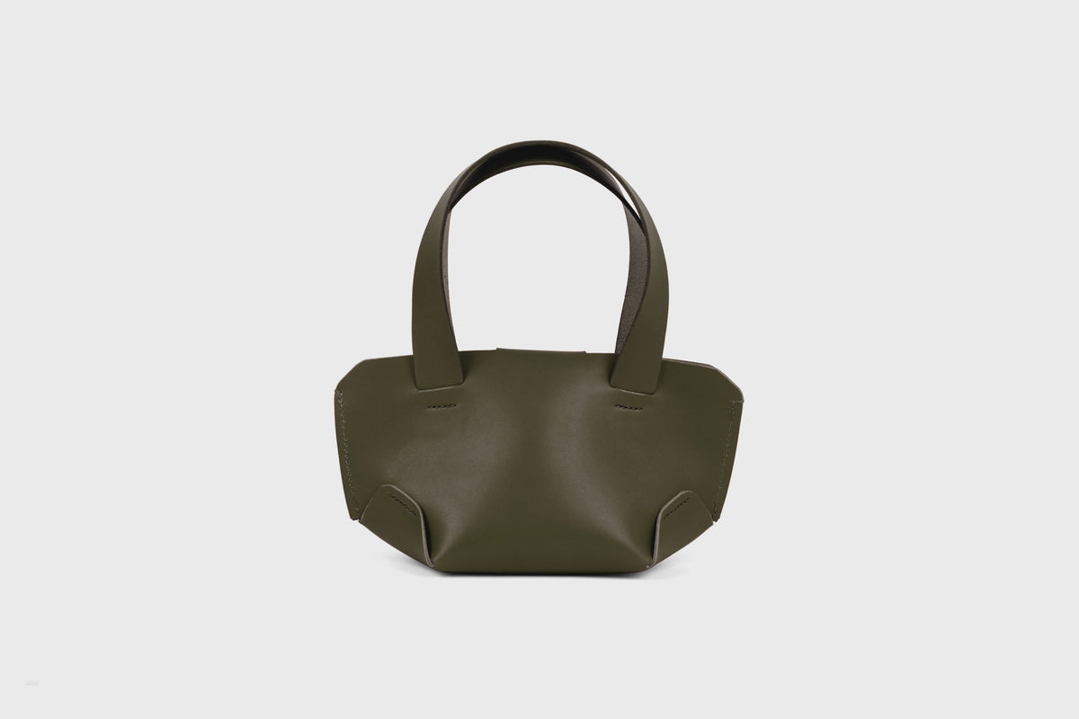 Mini Tote Bag Olive Green Leather Atelier Madre Manuel Dreesmann Barcelona Spain 3