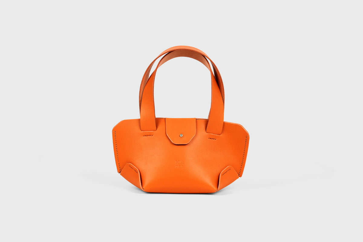 Mini Tote Bag Orange Leather Atelier Madre Manuel Dreesmann Barcelona Spain 1