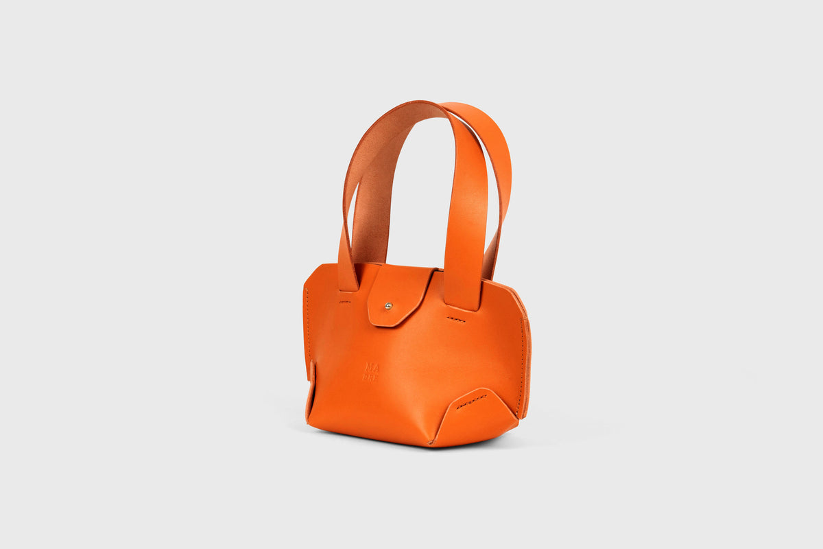 Mini Tote Bag Orange Leather Atelier Madre Manuel Dreesmann Barcelona Spain 2