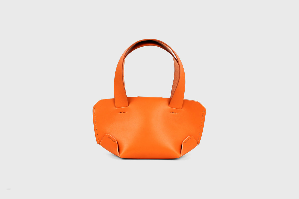 Mini Tote Bag Orange Leather Atelier Madre Manuel Dreesmann Barcelona Spain 3
