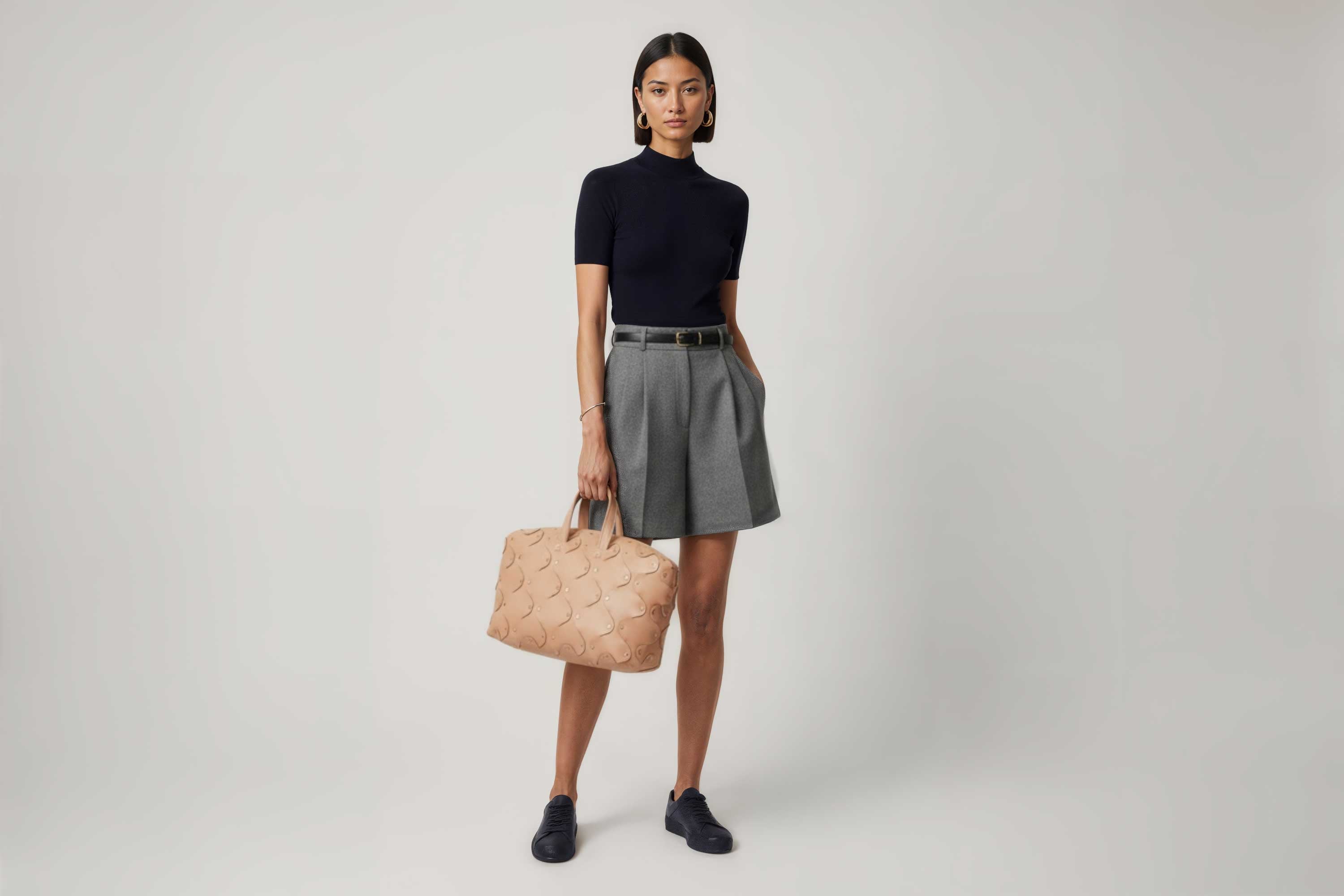 Nauto Leather Natural Color Vegetable Tanned Full Grain Spain Brass Rivets Design Minimalist Modern Big Travel Zipper Office Handbag Atelier Madre Manuel Dreesmann Barcelona