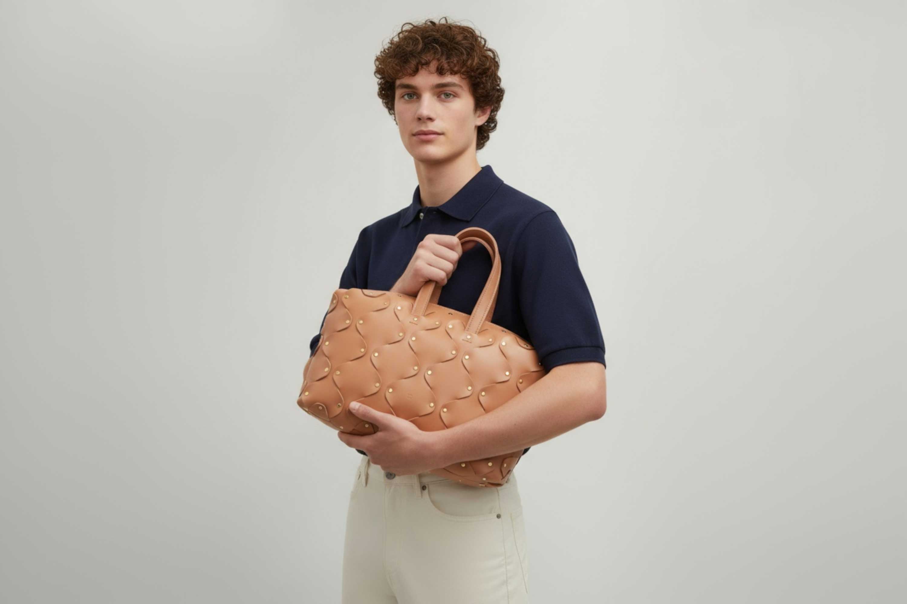 Nauto Leather Natural Color Vegetable Tanned Full Grain Spain Brass Rivets Design Minimalist Modern Big Travel Zipper Office Handbag Atelier Madre Manuel Dreesmann Barcelona