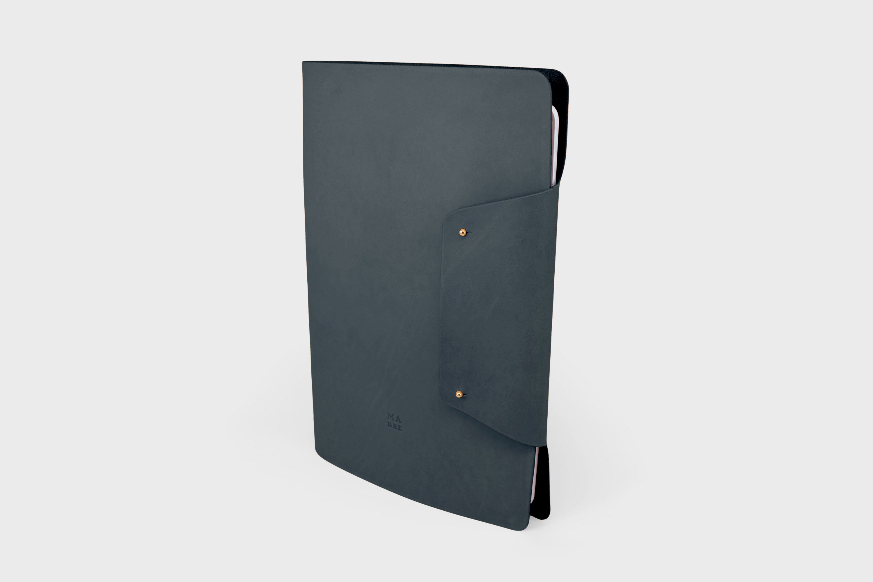 Notebook A4 Journal Leather Marine Blue Color Vachetta Notebook Sketchbook Refillable Modern Minimalist Design Premium Quality Handmade Full Grain Vegetable Tanned Atelier Madre Manuel Dreesmann Barcelona