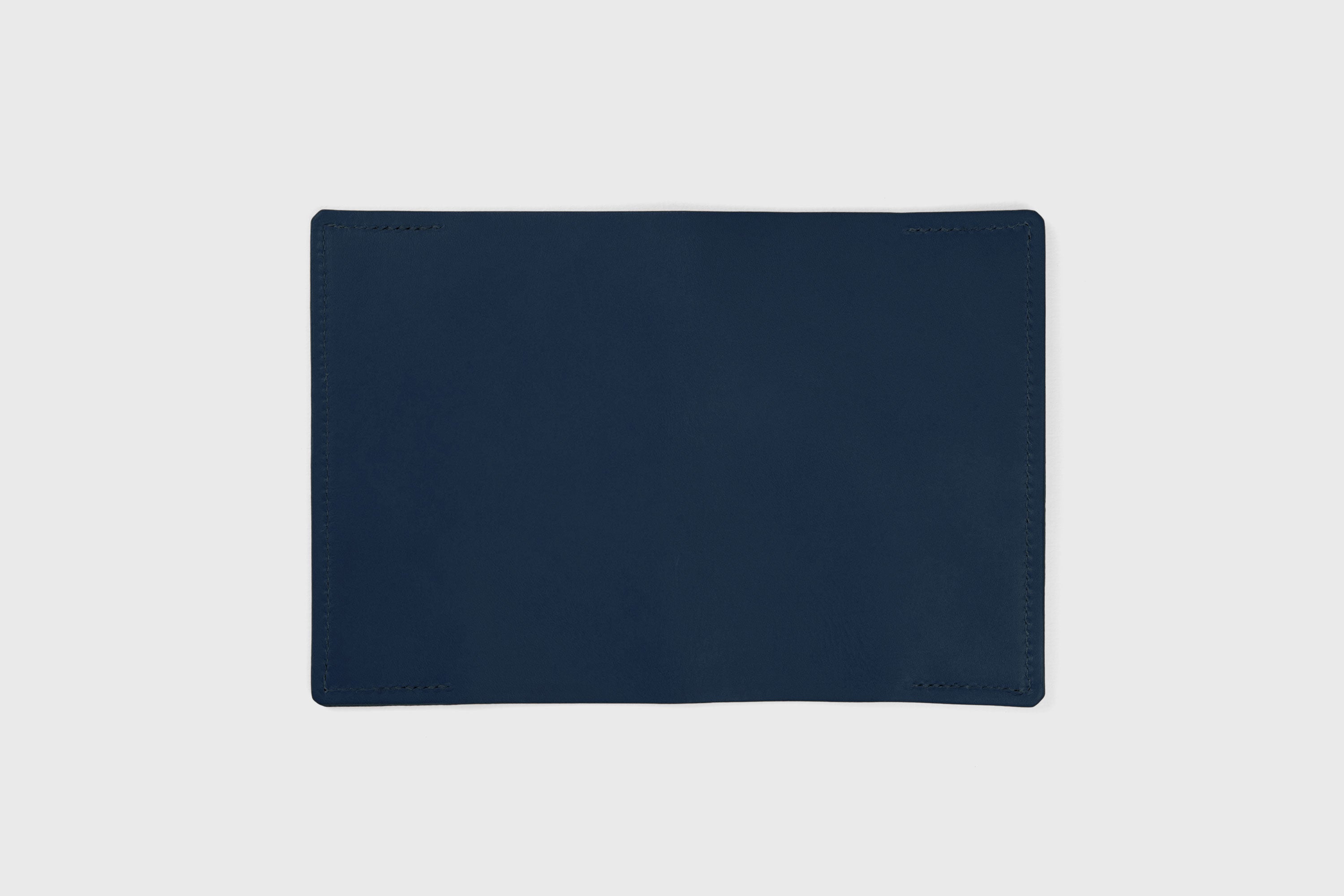 Passport Cover Holder Leather Marine Blue Color Leather Sleeve Case Minimalistic Design Modern Premium Quality Handcraft Vegetable Tanned Leather Manuel Dreesmann Atelier Madre Barcelona Spain