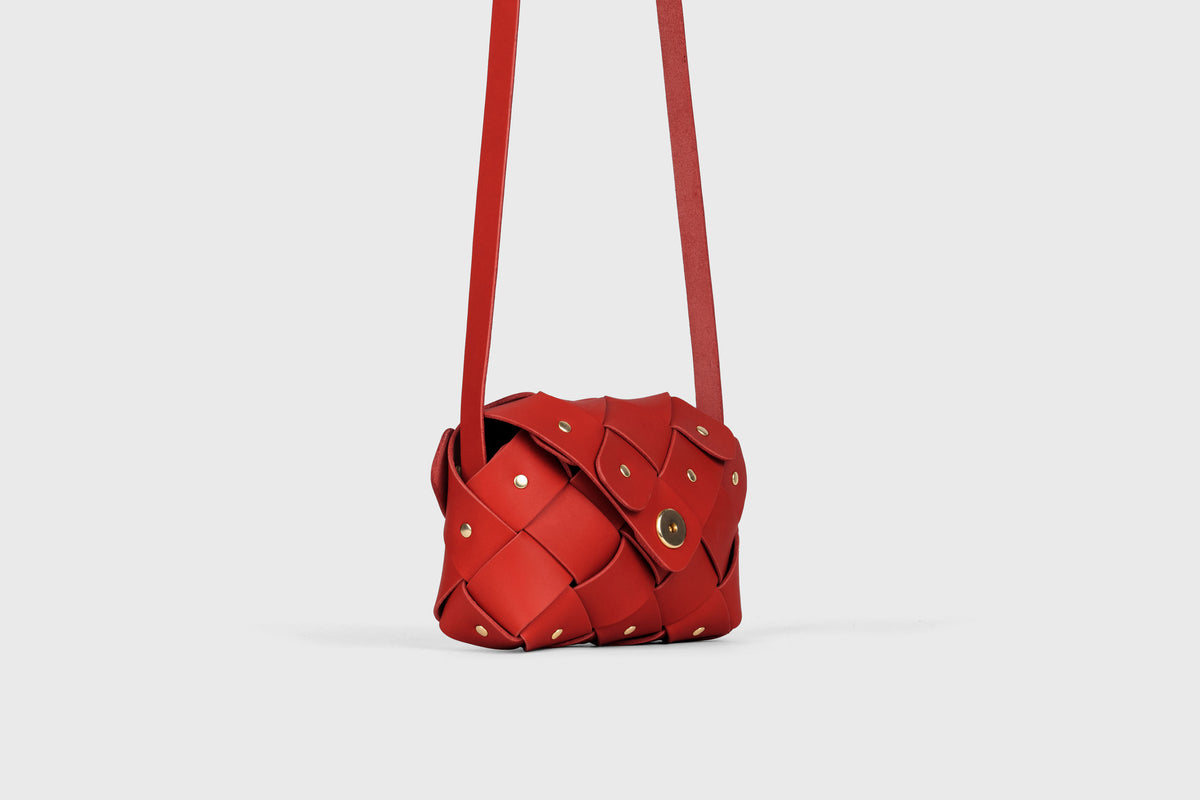 Pine Flap Bag Small Red Leather Atelier Madre Manuel Dreesmann Barcelona Spain 4