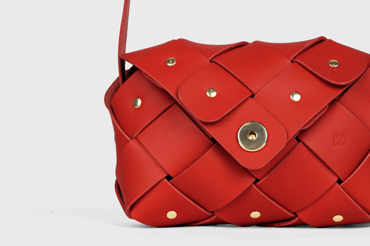 Pine Flap Bag Small Red Leather Atelier Madre Manuel Dreesmann Barcelona Spain 6