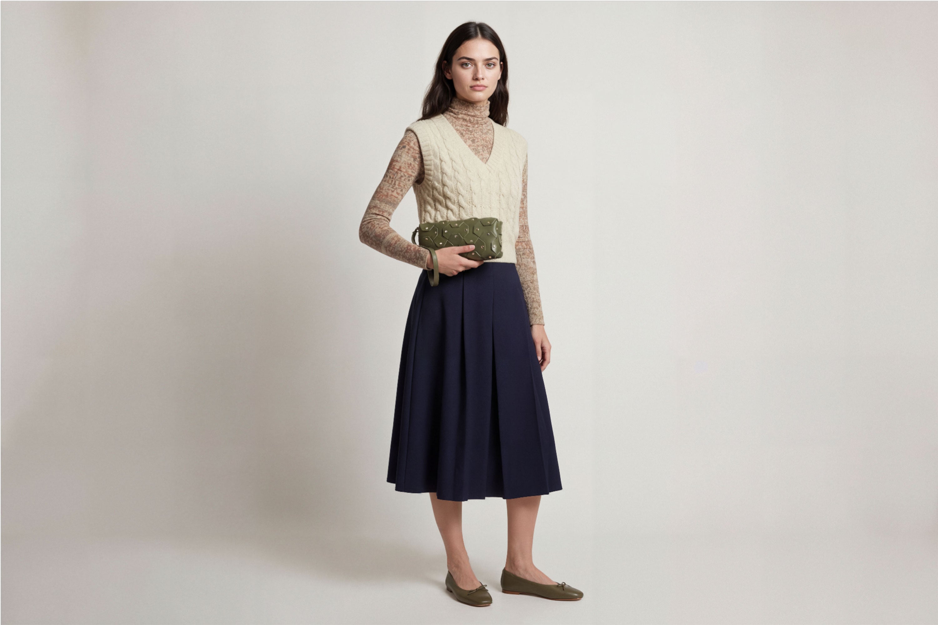 The Rivet Bag Leather Olive Green Color Vegetable Tanned Full Grain Leather Premium Quality Handbag Crossbody Shoulder Clutch Minimalistic Modern Design Atelier Madre Manuel Dreesmann Barcelona Spain