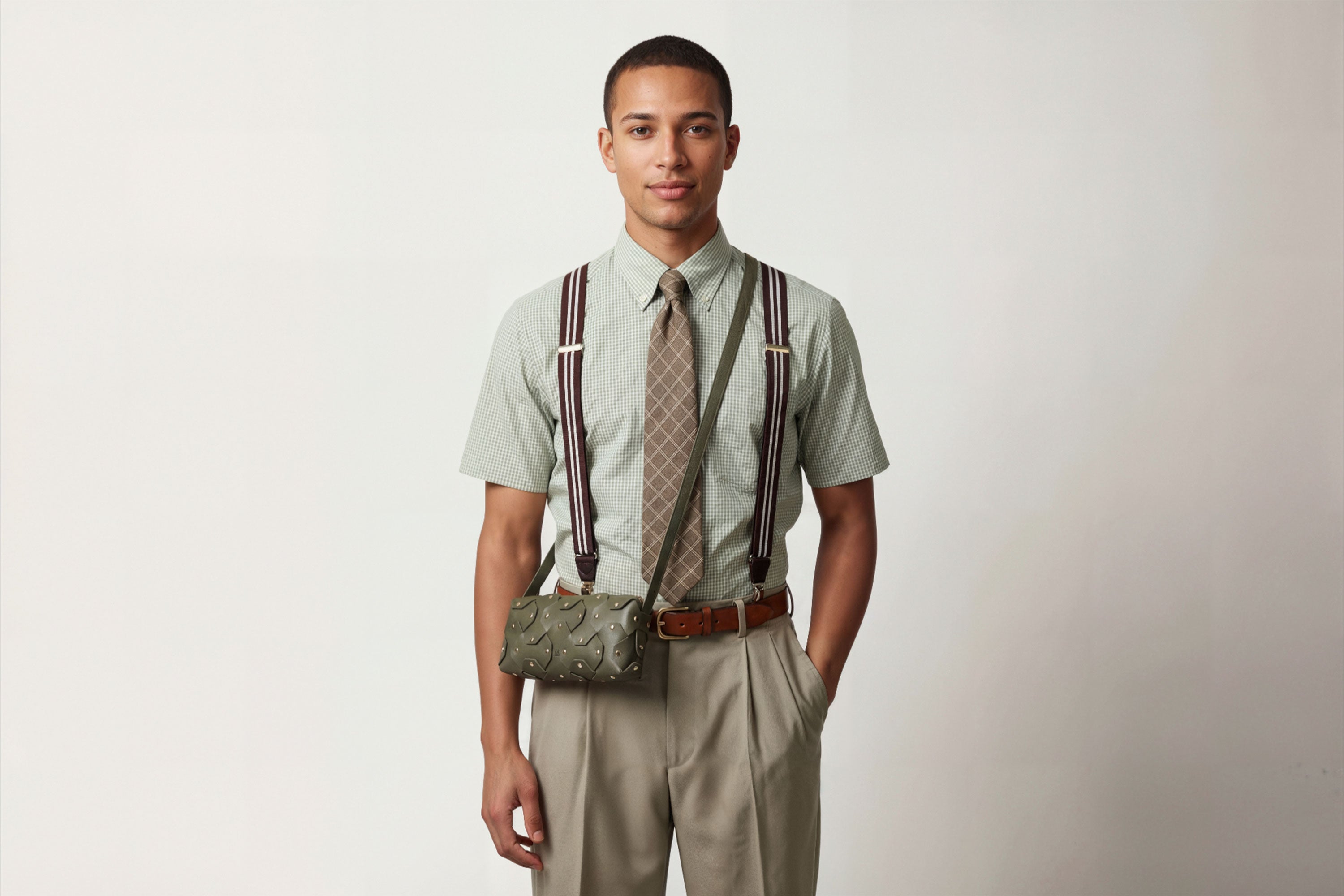 The Rivet Bag Leather Olive Green Color Vegetable Tanned Full Grain Leather Premium Quality Handbag Crossbody Shoulder Clutch Minimalistic Modern Design Atelier Madre Manuel Dreesmann Barcelona Spain