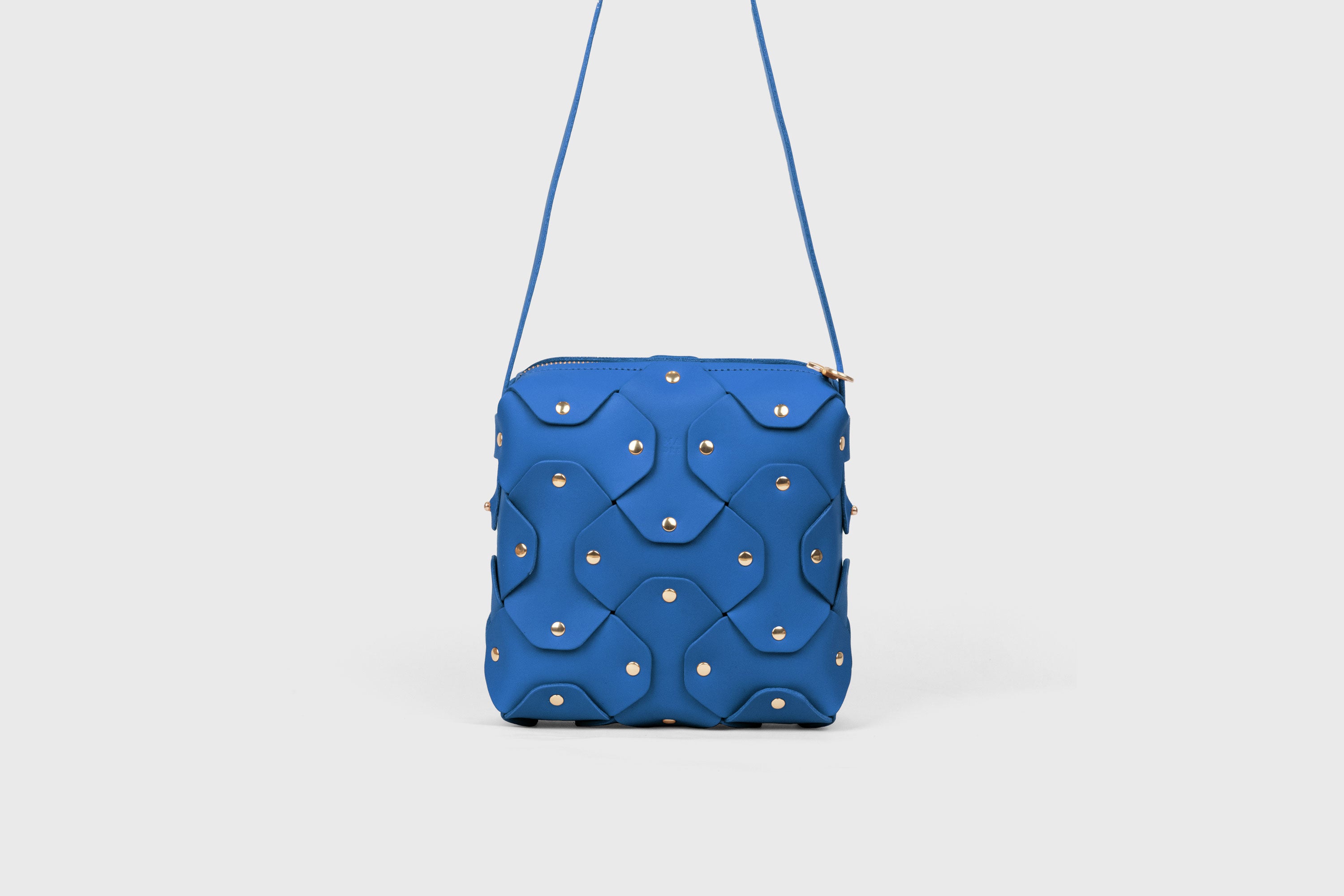 Rivet Bag Squared, Royal Blue Colour Leather Bag, Minimalist Modern Design Premium Quality from Atelier Madre Manuel Dreesmann, Barcelona