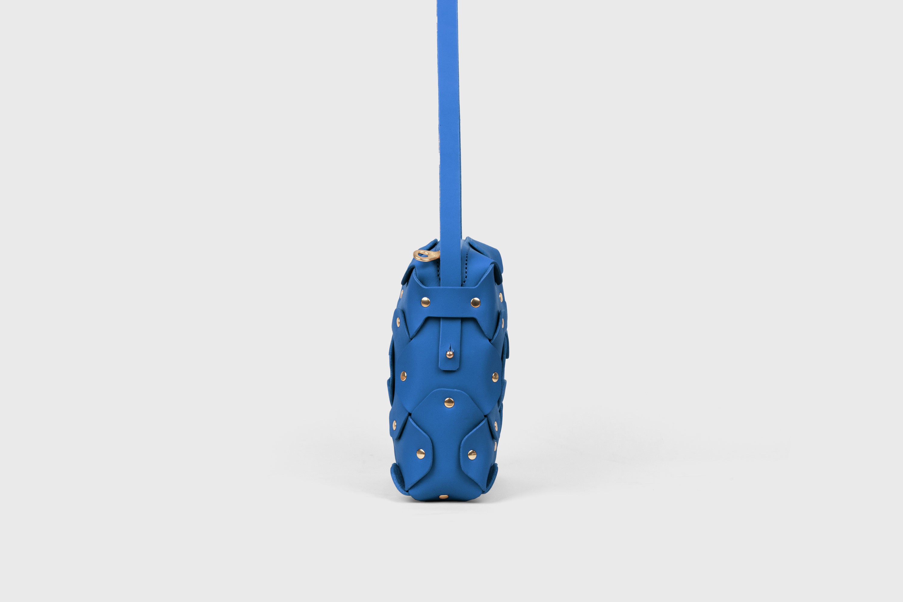Rivet Bag Squared, Royal Blue Colour Leather Bag, Minimalist Modern Design Premium Quality from Atelier Madre Manuel Dreesmann, Barcelona