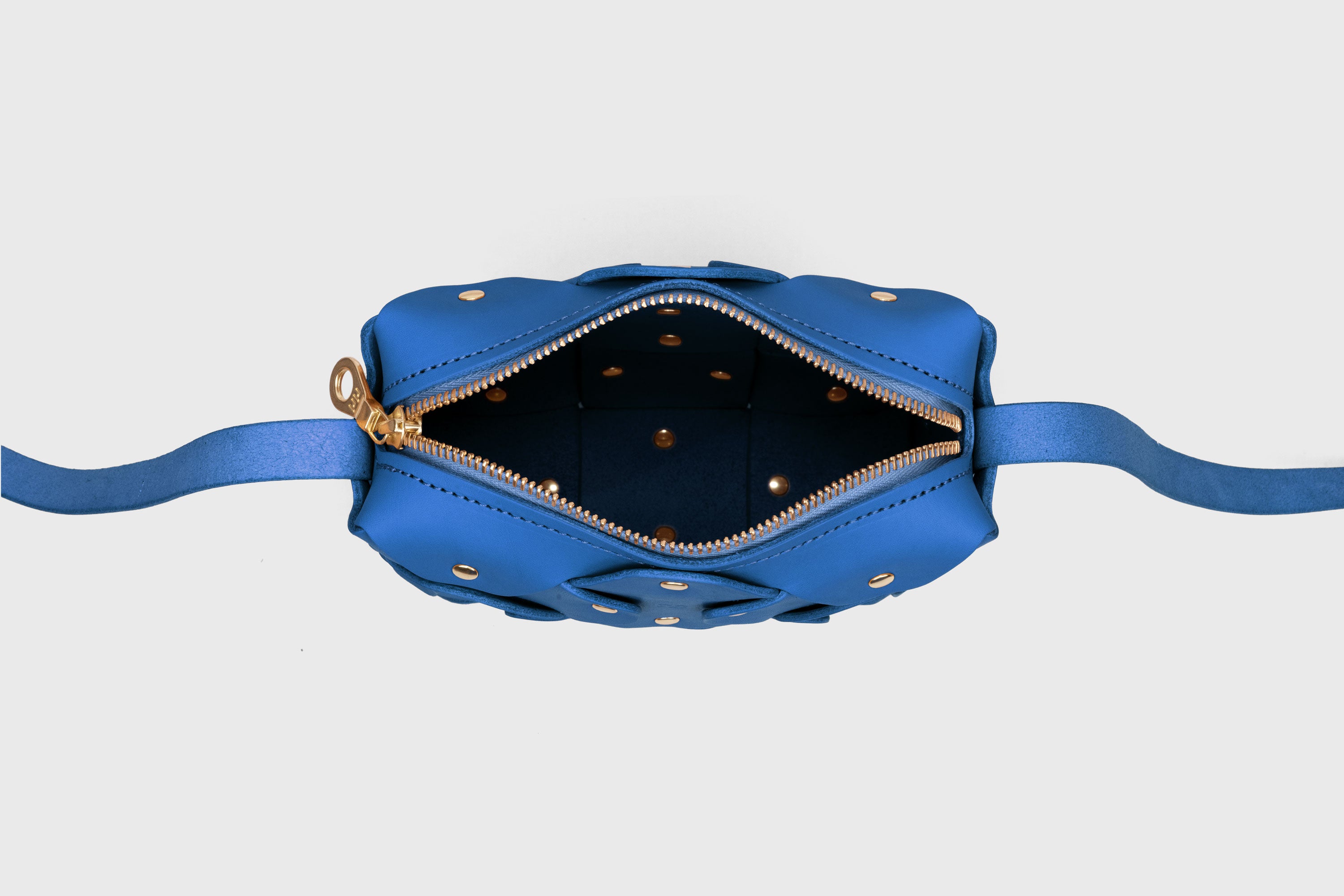 Rivet Bag Squared, Royal Blue Colour Leather Bag, Minimalist Modern Design Premium Quality from Atelier Madre Manuel Dreesmann, Barcelona