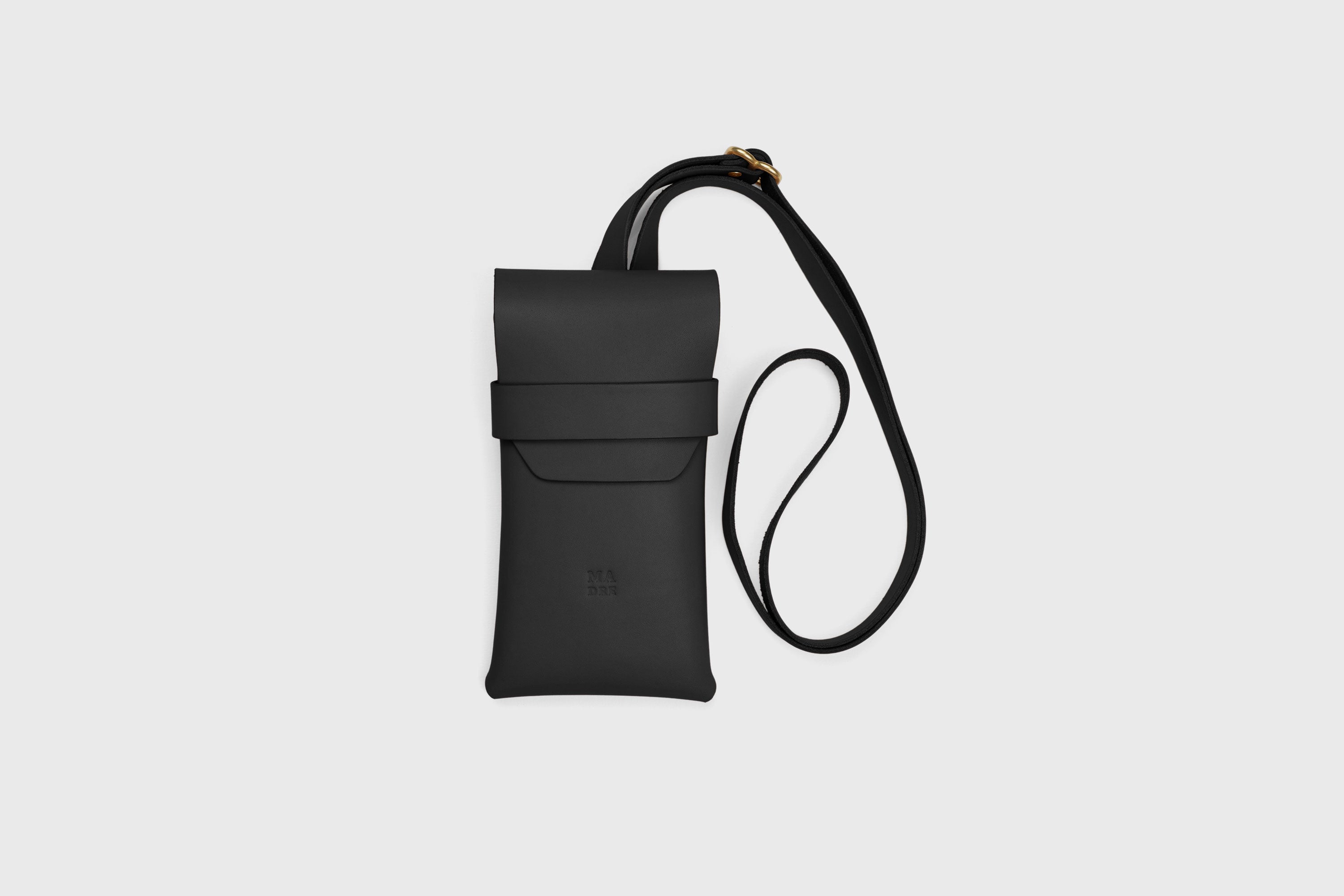 Sling Bag Pouch Leather Black Color Crossbody Premium Quality Modern Minimalist Independent Designer Atelier Madre Manuel Dreesmann Barcelona Spain