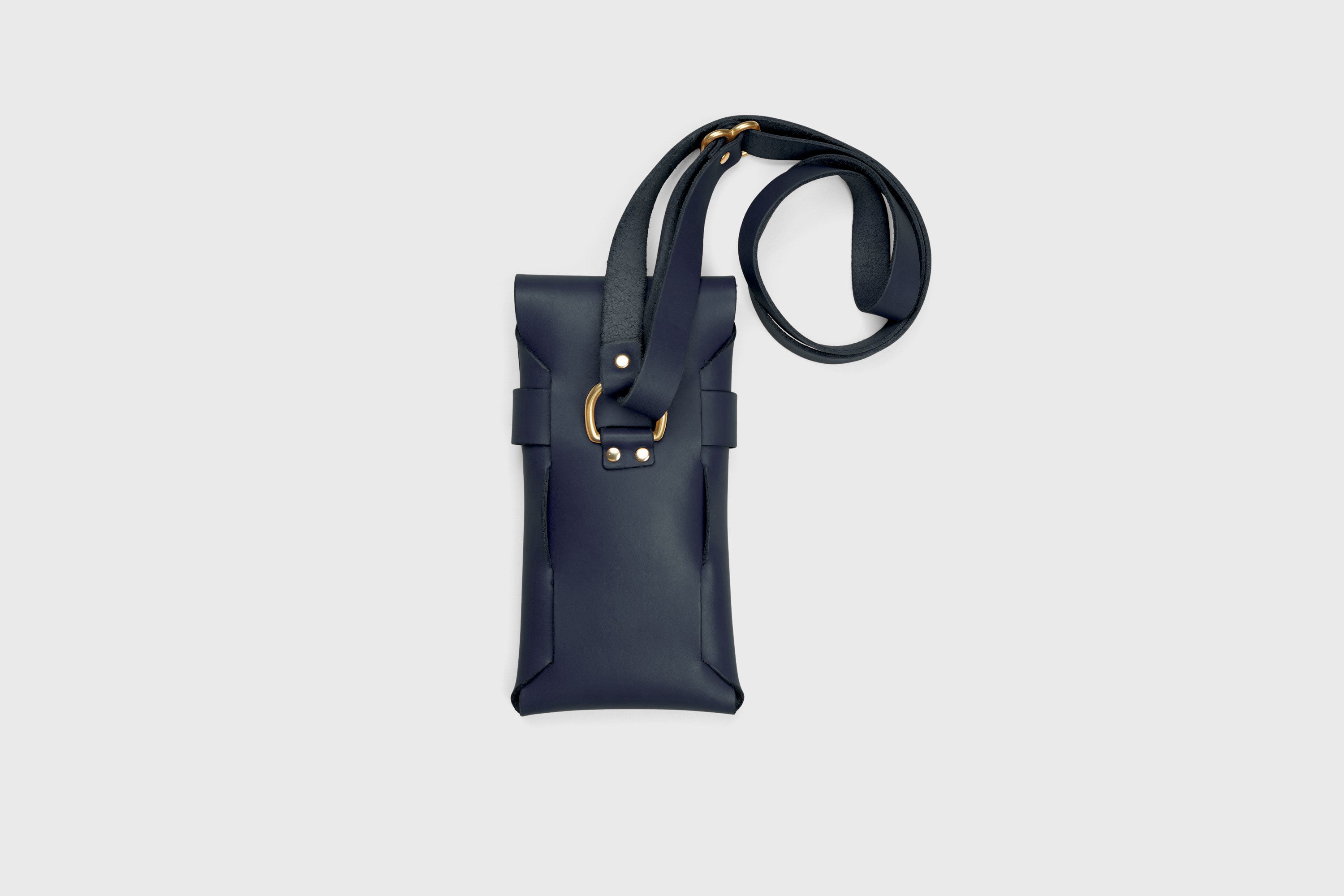Sling Bag Pouch Leather Marine Blue Color Crossbody Premium Quality Modern Minimalist Independent Designer Atelier Madre Manuel Dreesmann Barcelona Spain