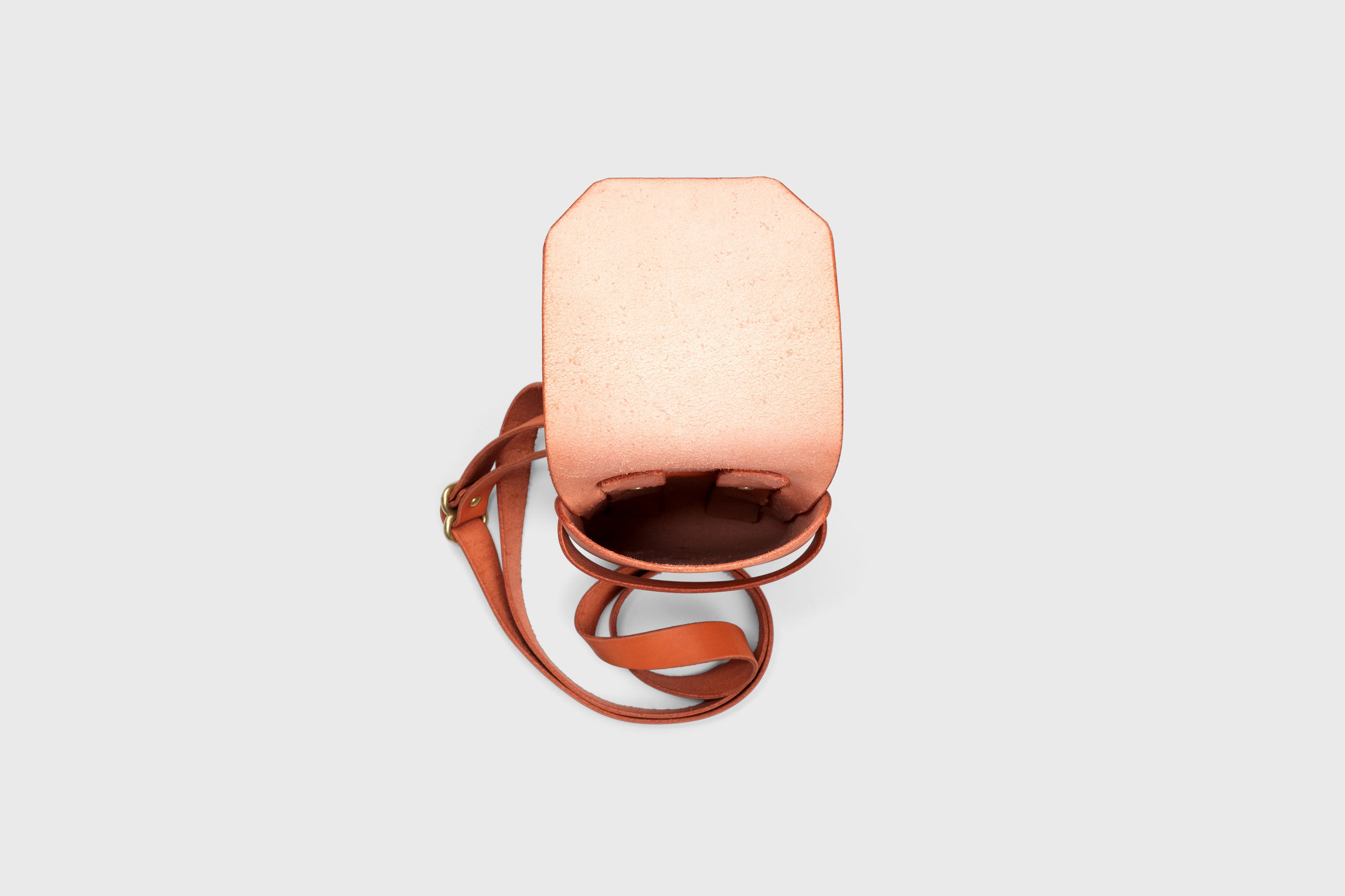 Sling Bag Pouch Leather Orange Color Crossbody Premium Quality Modern Minimalist Independent Designer Atelier Madre Manuel Dreesmann Barcelona Spain