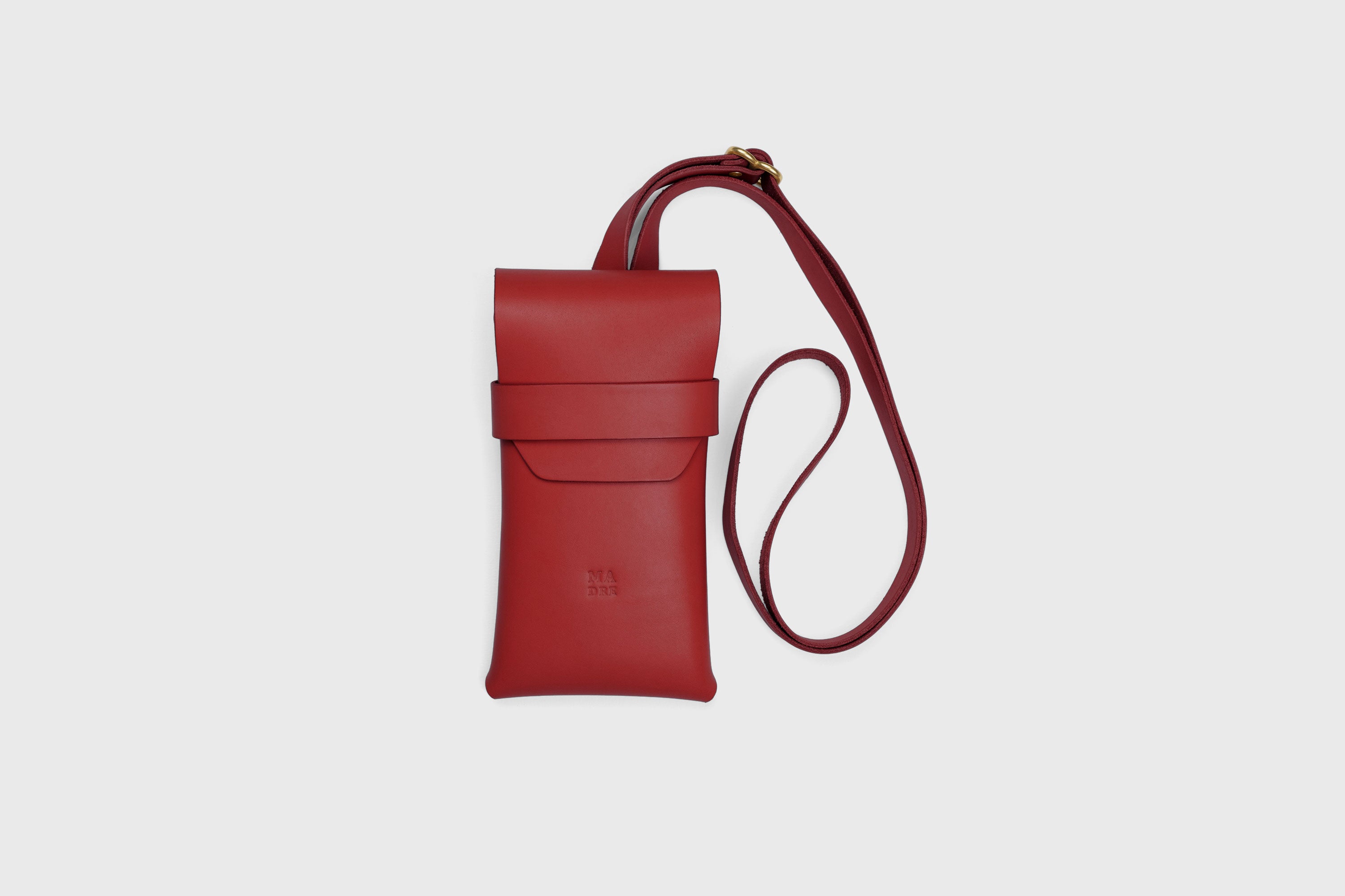Sling Bag Pouch Leather Red Color Crossbody Premium Quality Modern Minimalist Independent Designer Atelier Madre Manuel Dreesmann Barcelona Spain