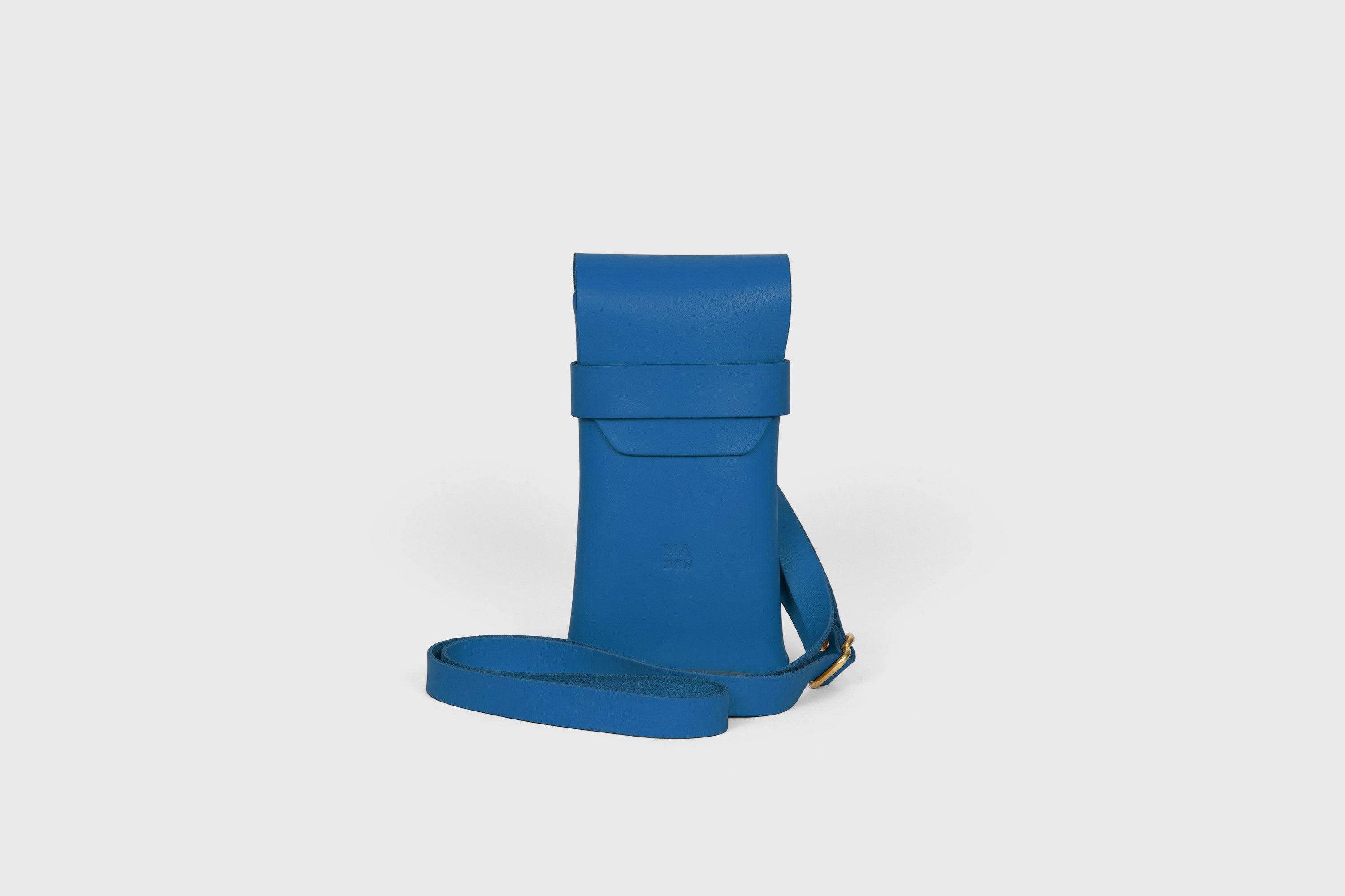 Sling Bag Pouch Leather Royal Blue Color Crossbody Premium Quality Modern Minimalist Independent Designer Atelier Madre Manuel Dreesmann Barcelona Spain