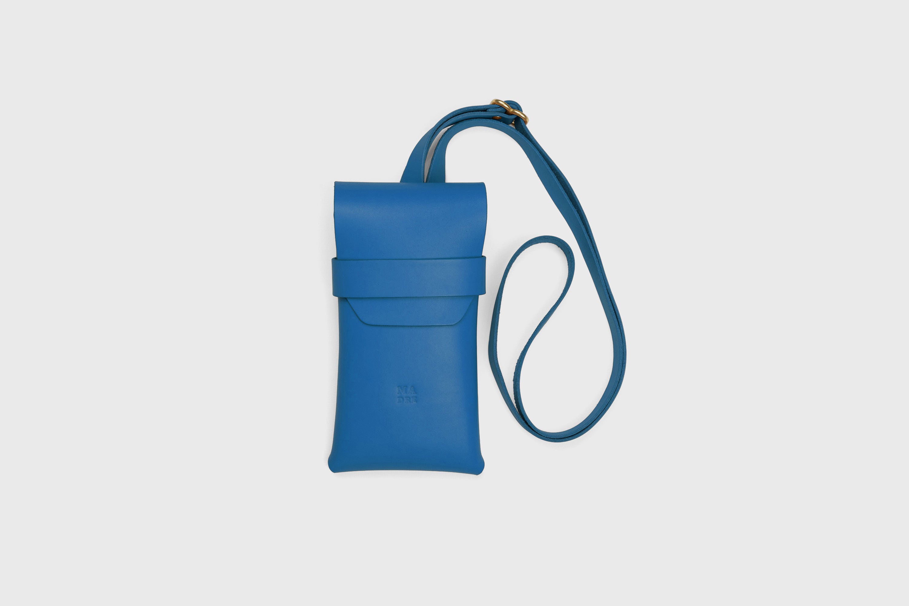 Sling Bag Pouch Leather Royal Blue Color Crossbody Premium Quality Modern Minimalist Independent Designer Atelier Madre Manuel Dreesmann Barcelona Spain