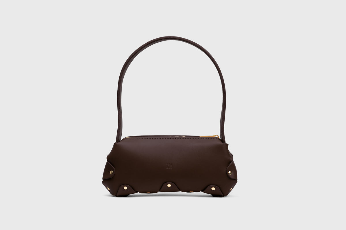 Small Fiona Bag Chocolate Brown Leather Shoulder Bag Minimalist Atelier Madre Manuel Dreesmann Barcelona Spain 1