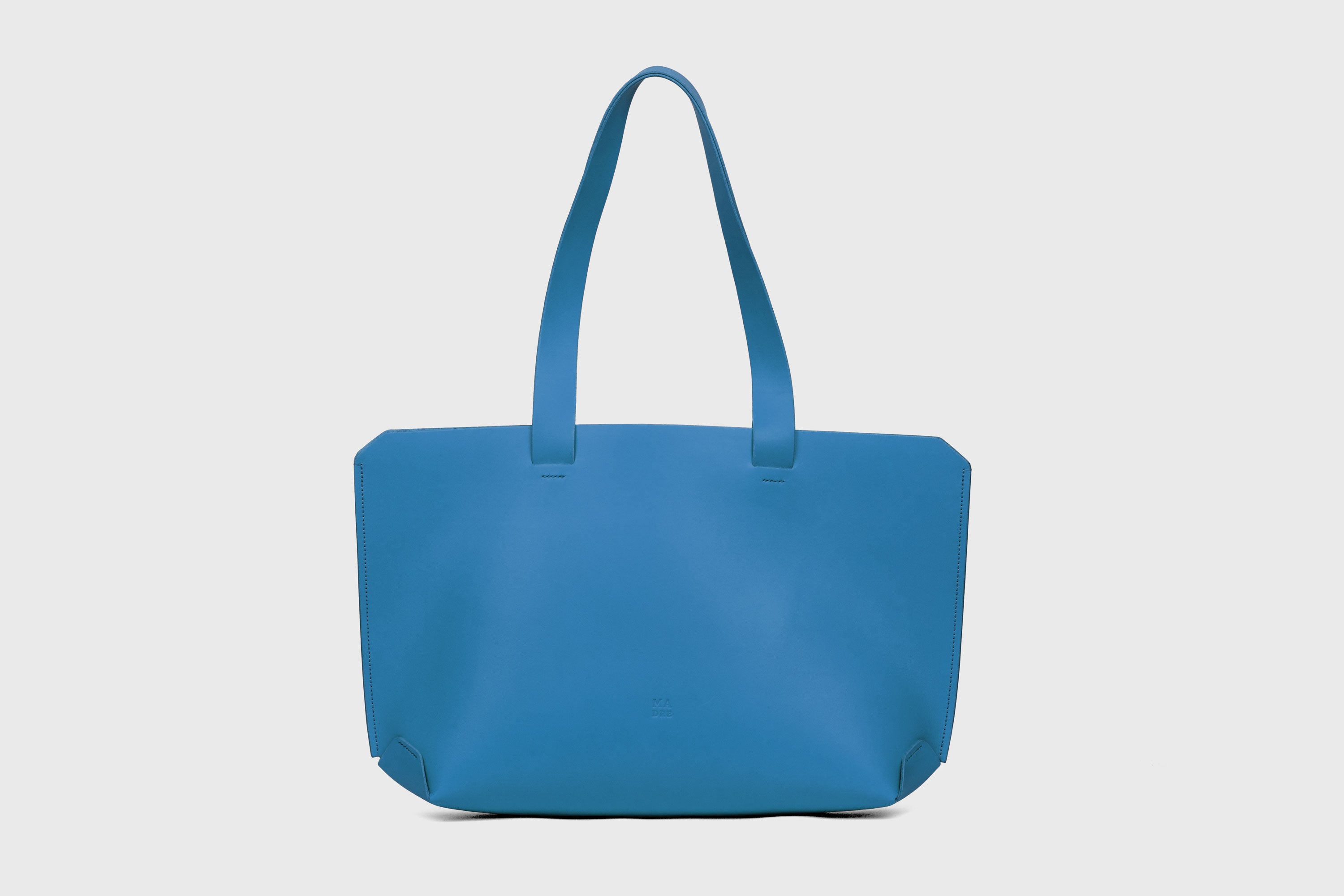 Tote Bag Leather Royal Blue Color Vegetable Tanned Leather Natural Minimalistic Design By Manuel Dreesmann Atelier Madre Barcelona Spain
