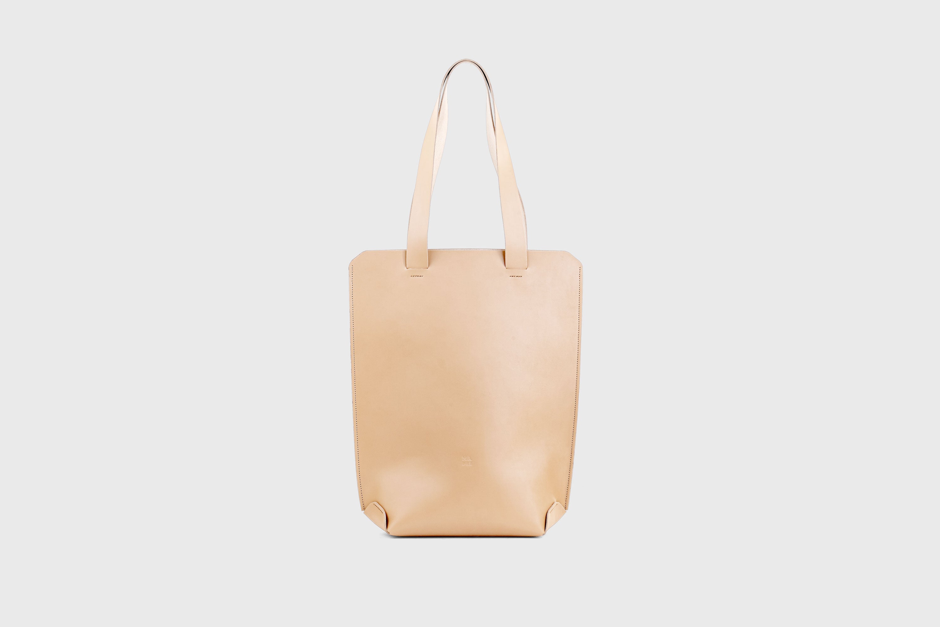 Tote Bag Long Natural Color Leather Bag Vegetable Tanned Leather Exclusive Quality Craftsmanship Handmade Design By Manuel Dreesmann Atelier Madre Barcelona Spain