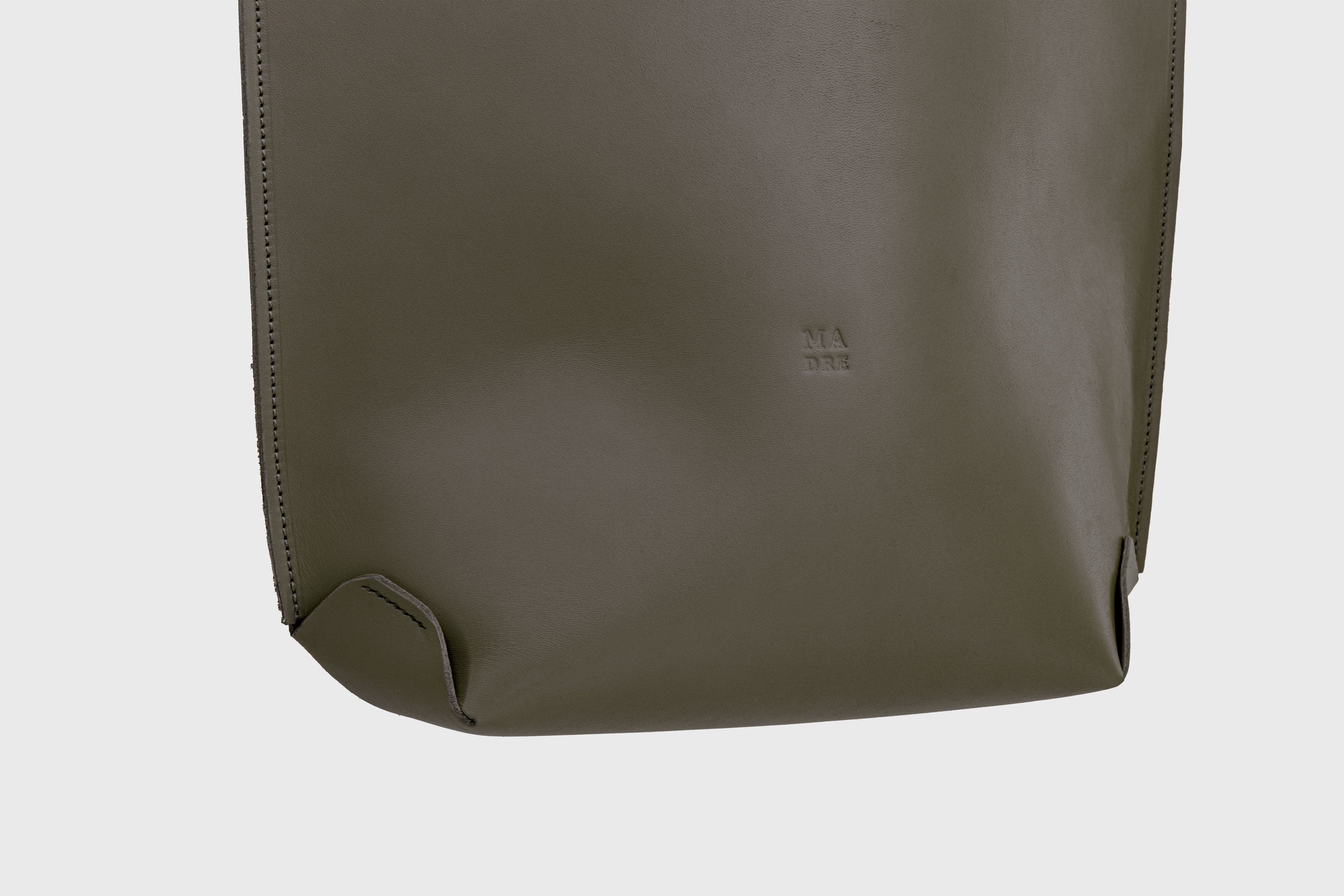 Tote Bag Long Olive Green Color Leather Bag Vegetable Tanned Leather Exclusive Quality Craftsmanship Handmade Design By Manuel Dreesmann Atelier Madre Barcelona Spain