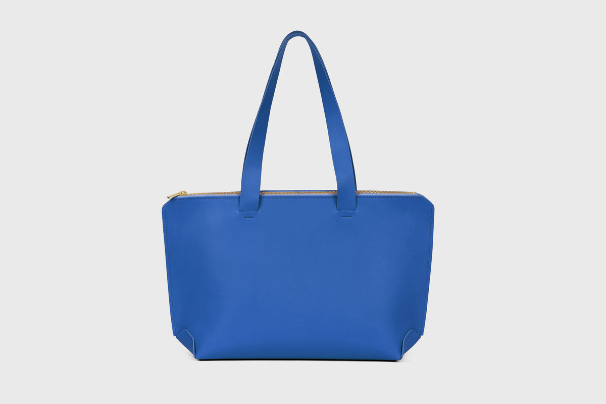 Tote Bag Zipper Royal Blue Leather Atelier Madre Manuel Dreesmann Barcelona Spain 1