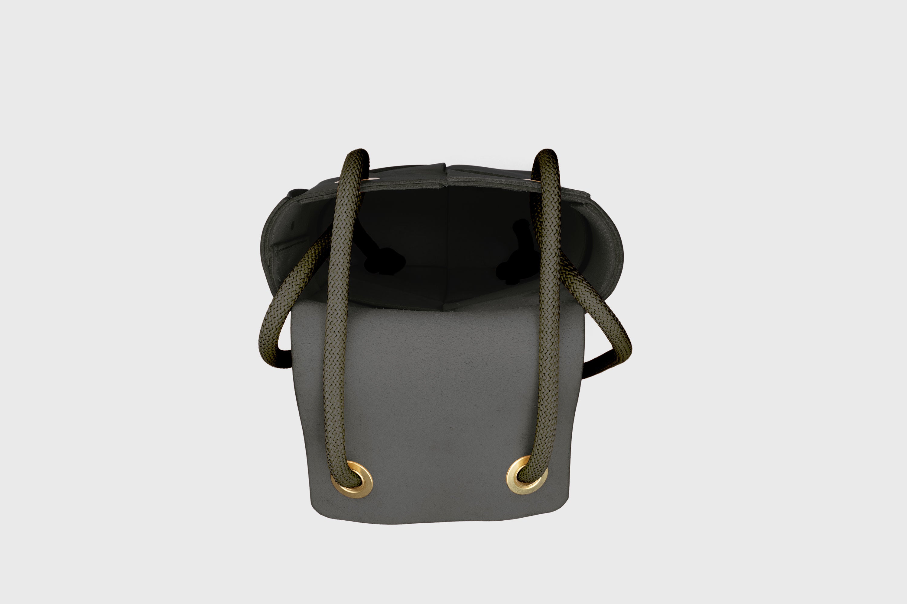 Woven Backpack Olive Green Color Leather Weave Full Grain Vegetable Tanned Leather Premium Quality Minimalistic Modern Designer Atelier Madre Barcelona Spain