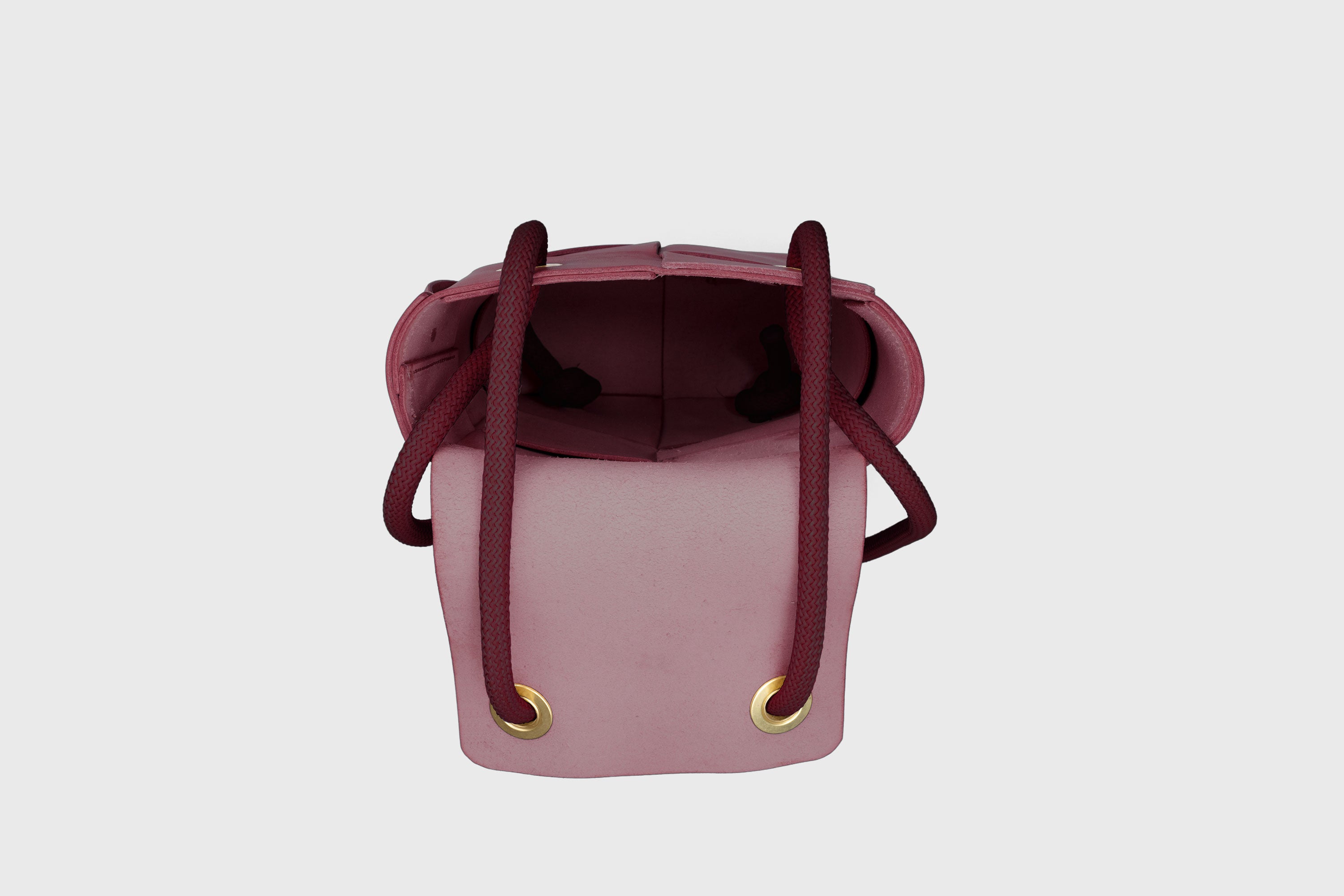 Woven Backpack Red Color Leather Weave Full Grain Vegetable Tanned Leather Premium Quality Minimalistic Modern Designer Atelier Madre Barcelona Spain