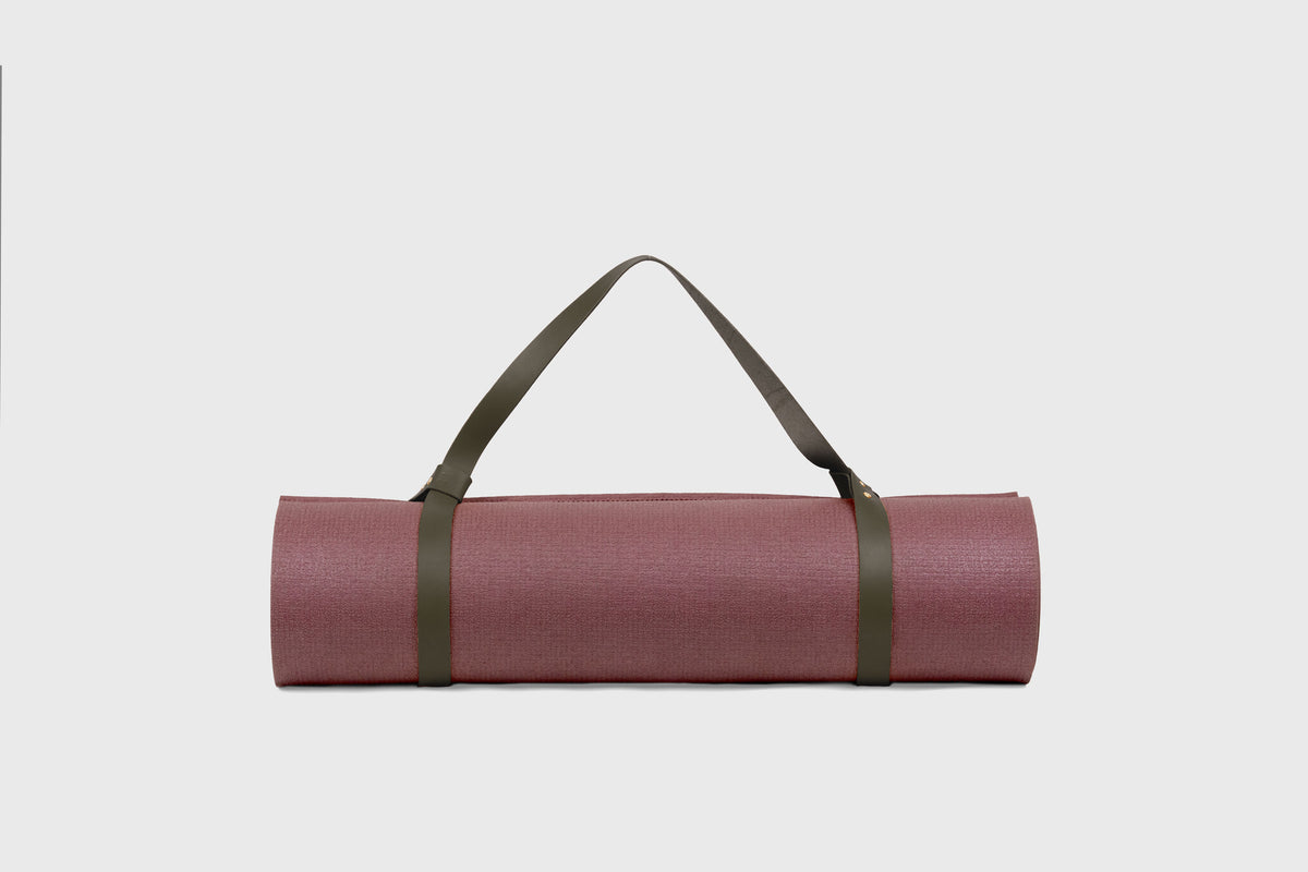 Yoga Mat Strap Olive Green Leather Manuel Dreesmann Atelier Madre Barcelona Spain 1