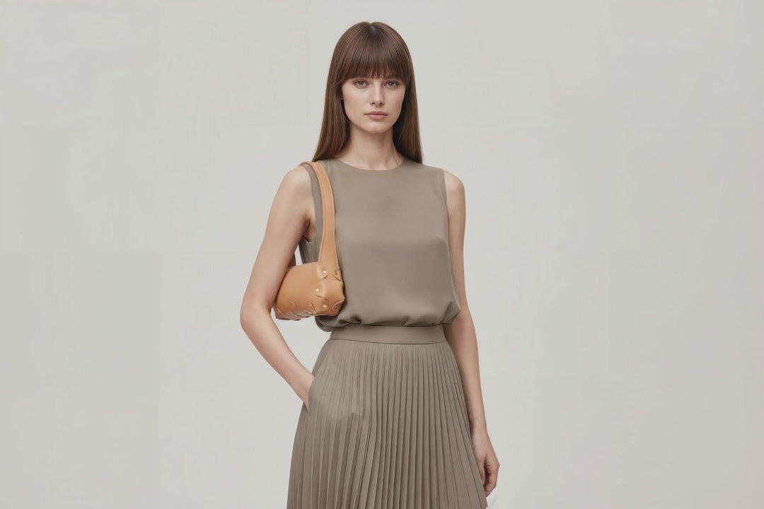Fiona Bag Small Natural Color Leather On Model Video Loop Walking Zipper Shoulder Bag Minimalist Modern Design Premium Quality Atelier Madre Manuel Dreesmann Barcelona