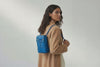 Woven Backpack Medium Royal Blue 
Leather On Model Minimalistic Design Atelier Madre Manuel Dreesmann Barcelona