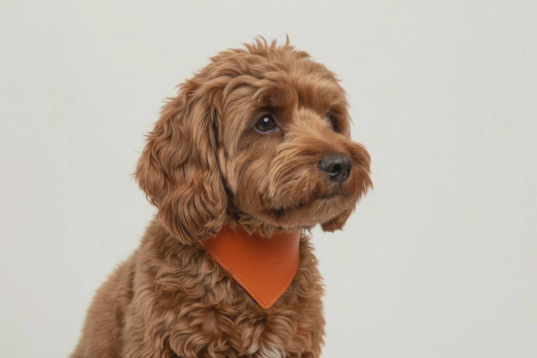 Dog Collar Orange Colour Leather Vegetable Tanned Modern Minimal Design Premium Quality Atelier Madre Manuel Dreesmann Barcelona Spain