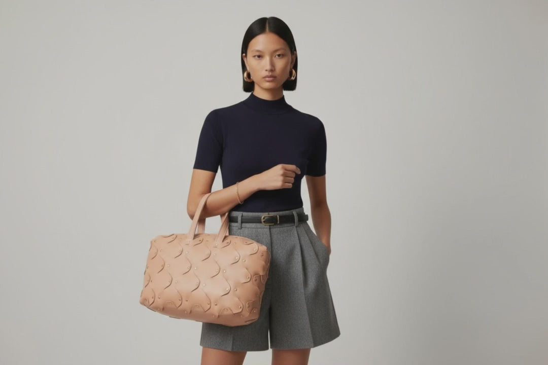 Nauto Leather Natural Color Vegetable Tanned Full Grain Spain Brass Rivets Design Minimalist Modern Big Travel Zipper Office Handbag Atelier Madre Manuel Dreesmann Barcelona