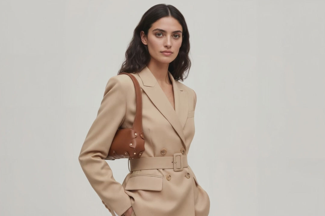 Fiona Bag Small Dark Brown Color Leather On Model Video Loop Walking Zipper Shoulder Bag Minimalist Modern Design Premium Quality Atelier Madre Manuel Dreesmann Barcelona
