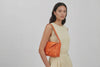Leather Bag Orange Color Big Saka On A Woman Model Loop Video Braided  Vegetable Tanned Leather Modern Minimalist Design Premium Quality Atelier Madre Manuel Dreesmann Barcelona Spain