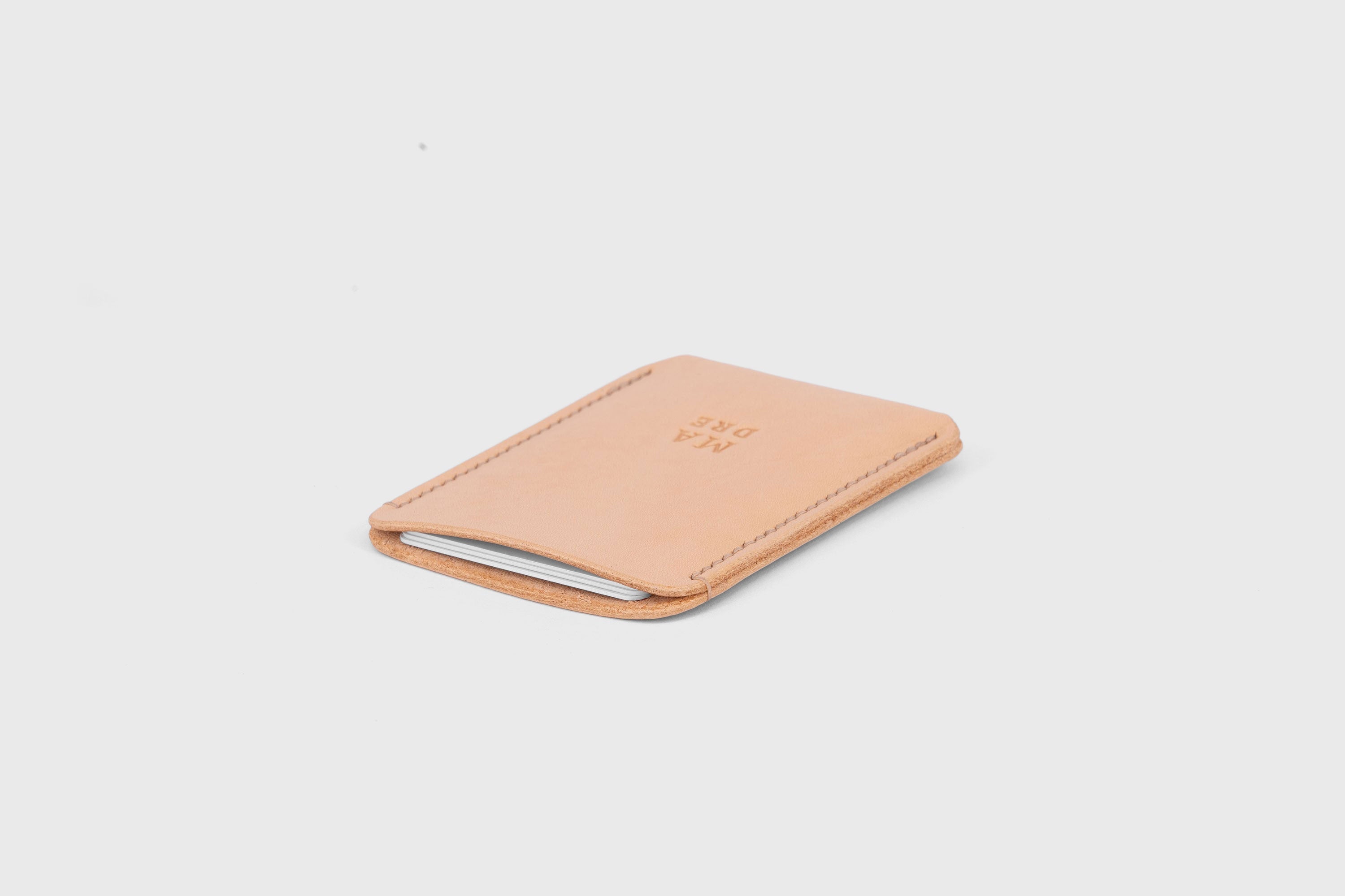 Credit card holder Single Wallet in Natural Leather