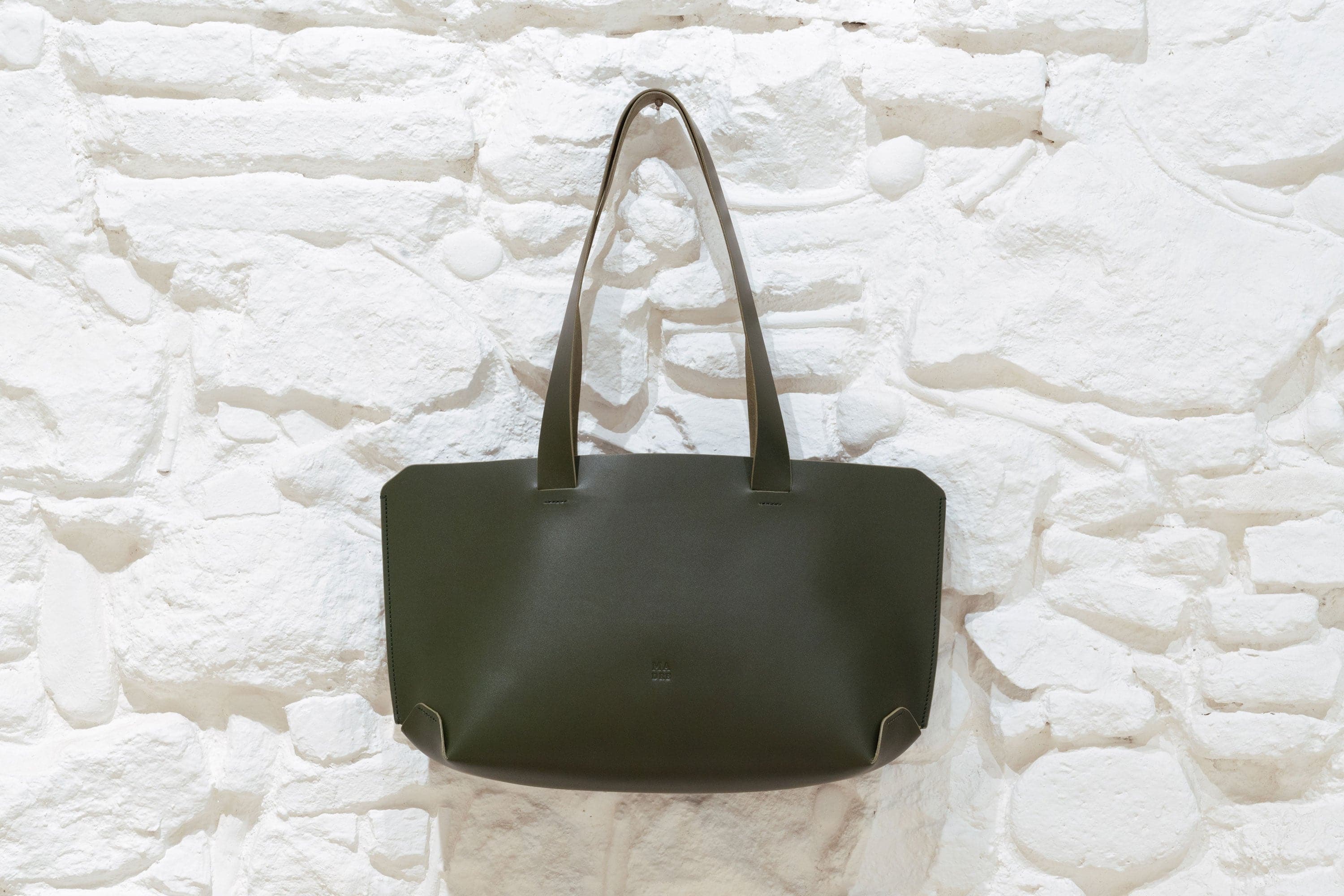 Tote Bag Olive Green Leather Vegetable Tanned Leather Novillo Leather Luxury Quality Design By Manuel Dreesmann Atelier Madre Barcelona Spain