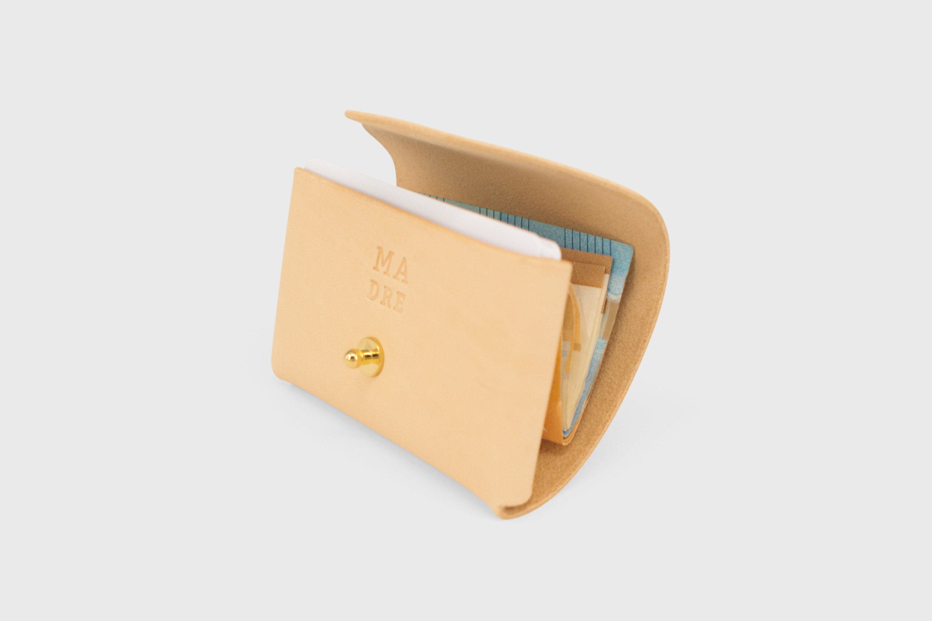 Wallet Mini Natural Vachetta Leather Design Origami By Manuel Dreesmann Atelier Madre Barcelona