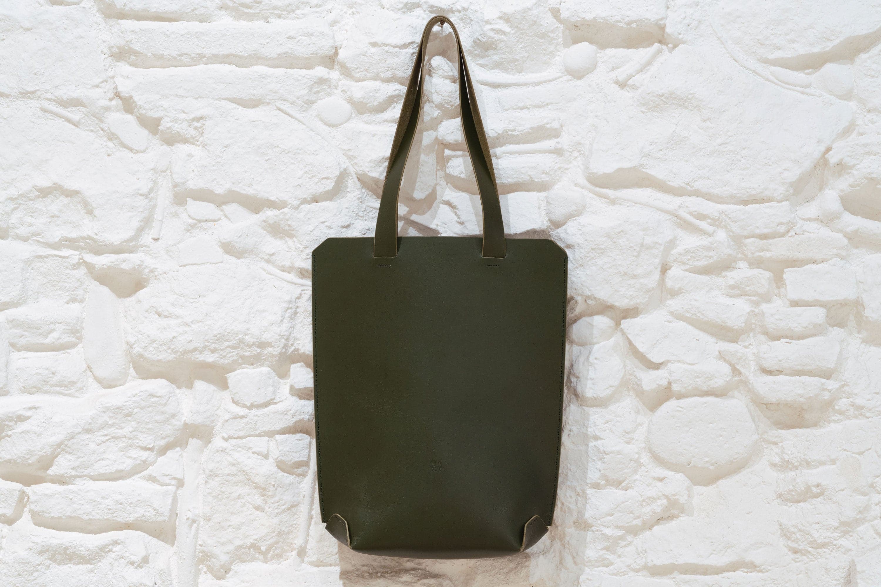 Big Tote Bag Leather Olive Green Minimalism Premium Quality Design By Manuel Dreesmann Atelier Madre Barcelona Spain