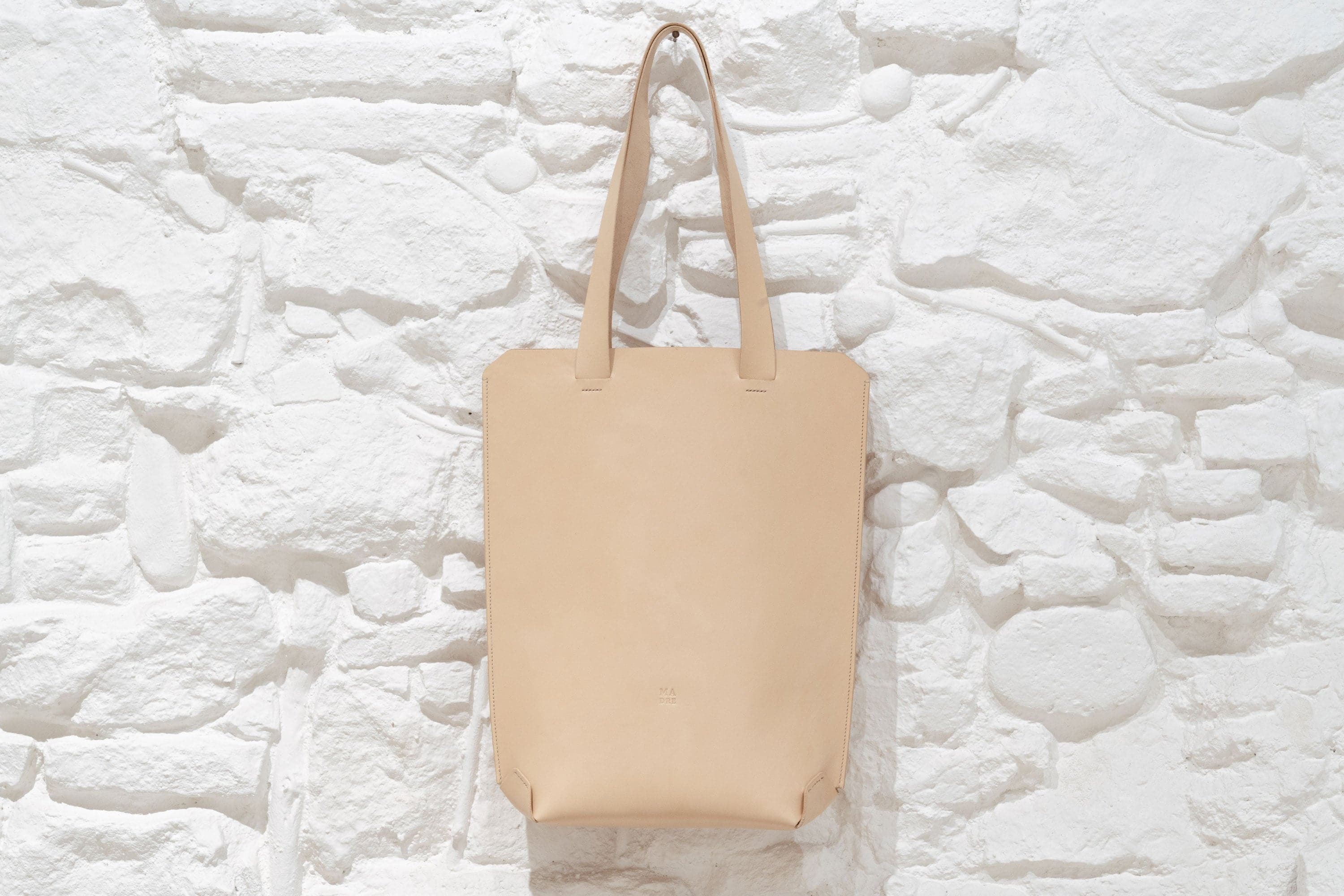 Tote Bag Leather Big Nude Color Vachetta Premium Design By Manuel Dreesmann Atelier Madre Barcelona Spain